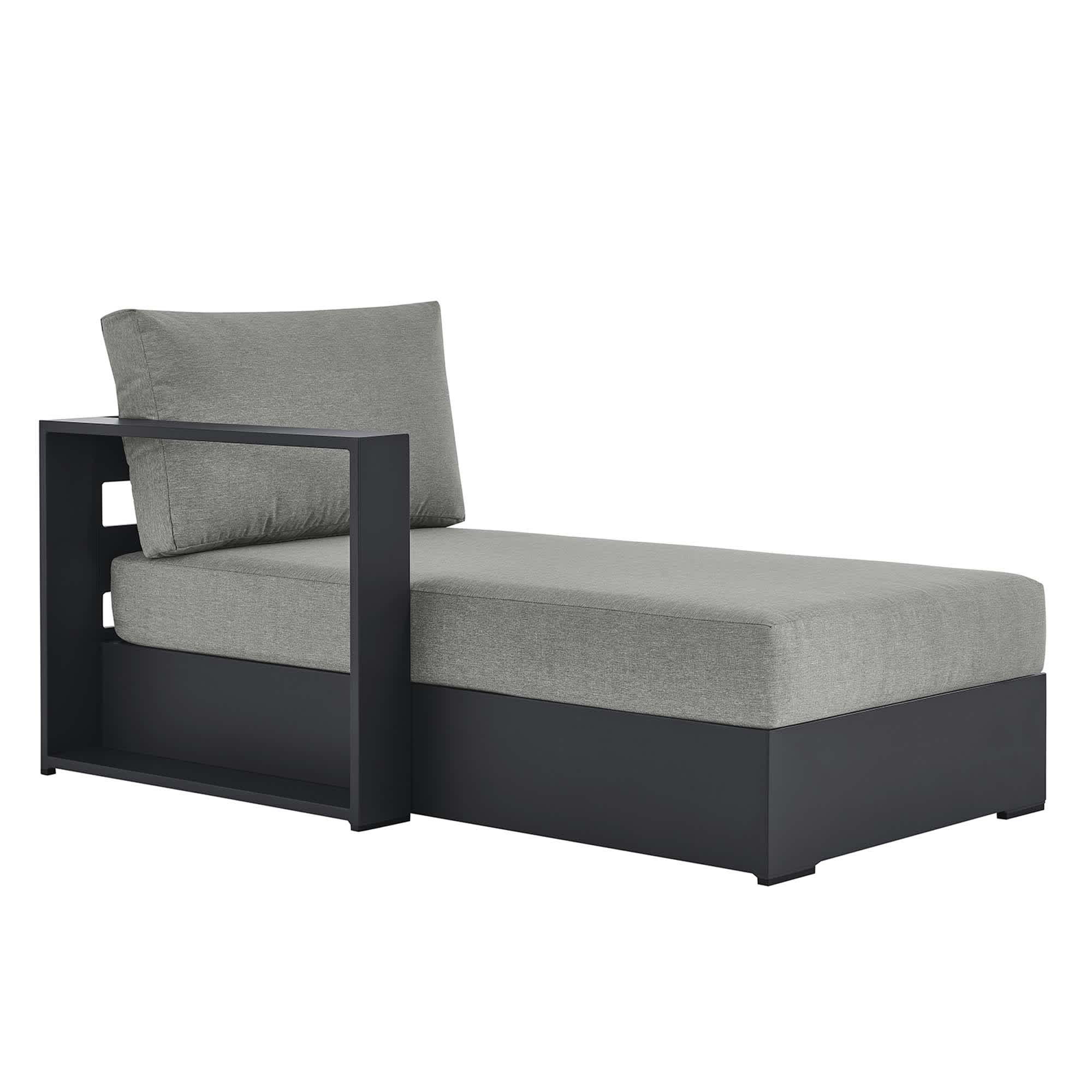  Tahoe Outdoor Powder-Coated Aluminum Modular Left-Facing Chaise Lounge in Gray Gray