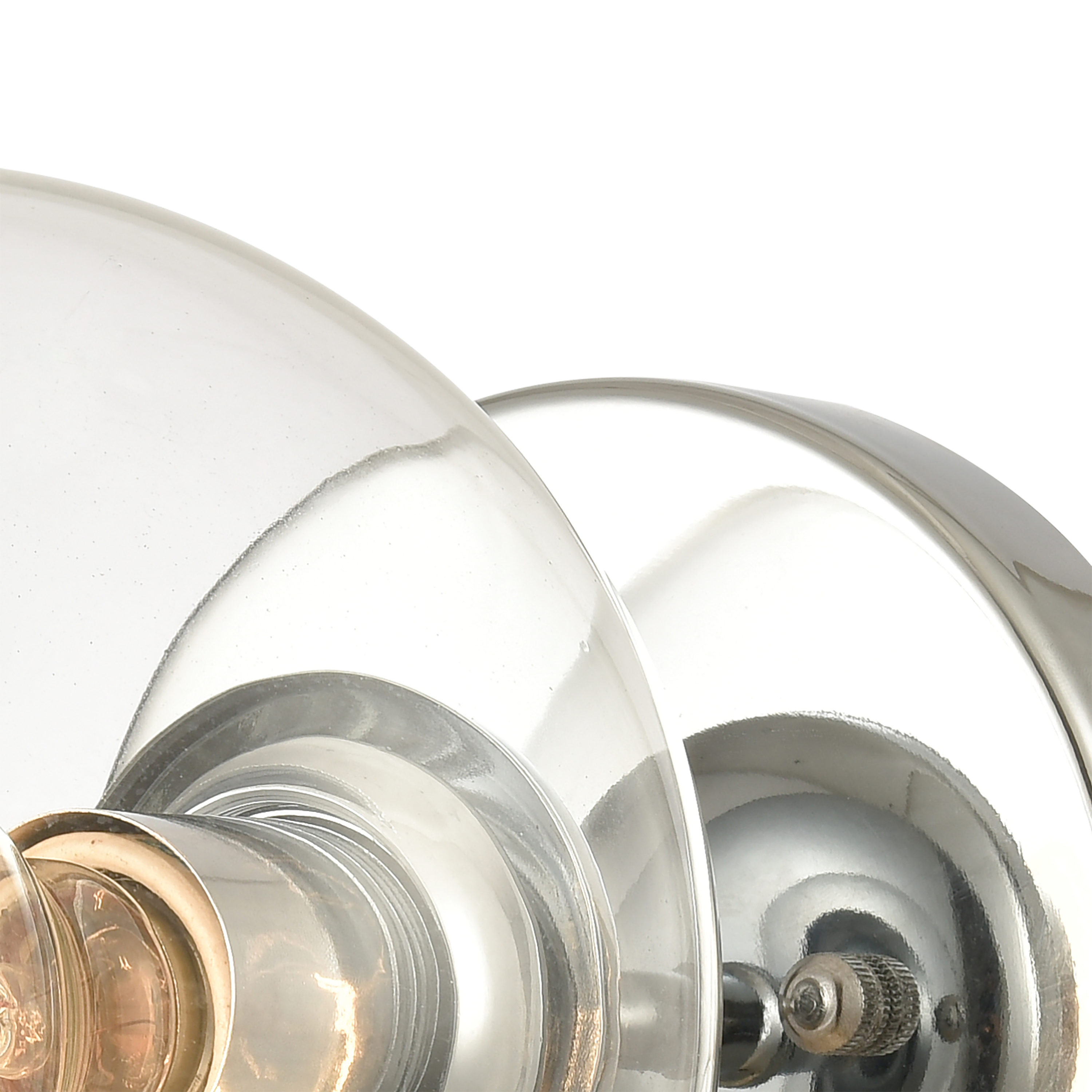 Polished Chrome Clear Glass Sphere Outdoor Vanity Light