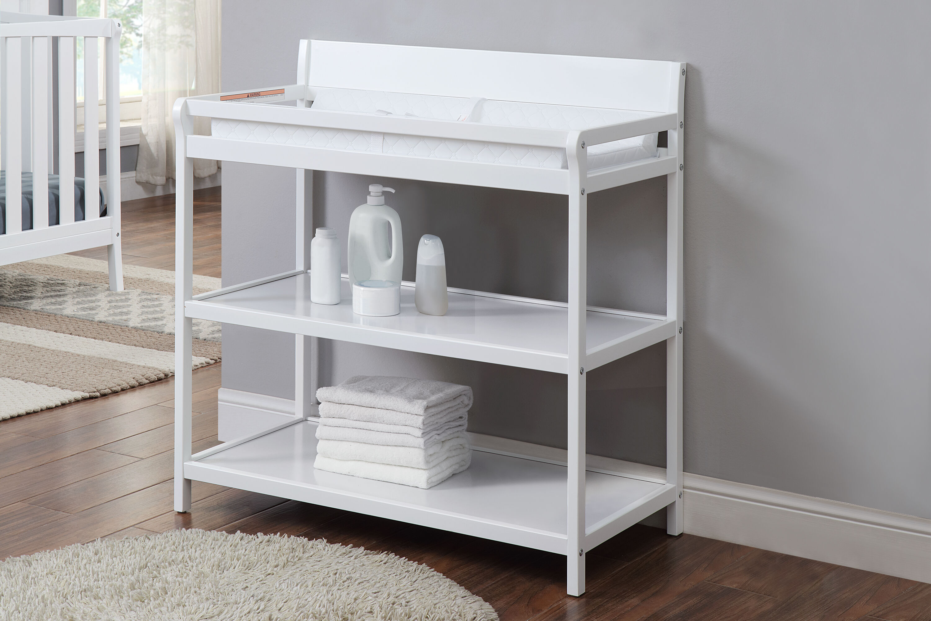 Suite Bebe 27666-WH 36-in W White Freestanding -Mount Changing Table