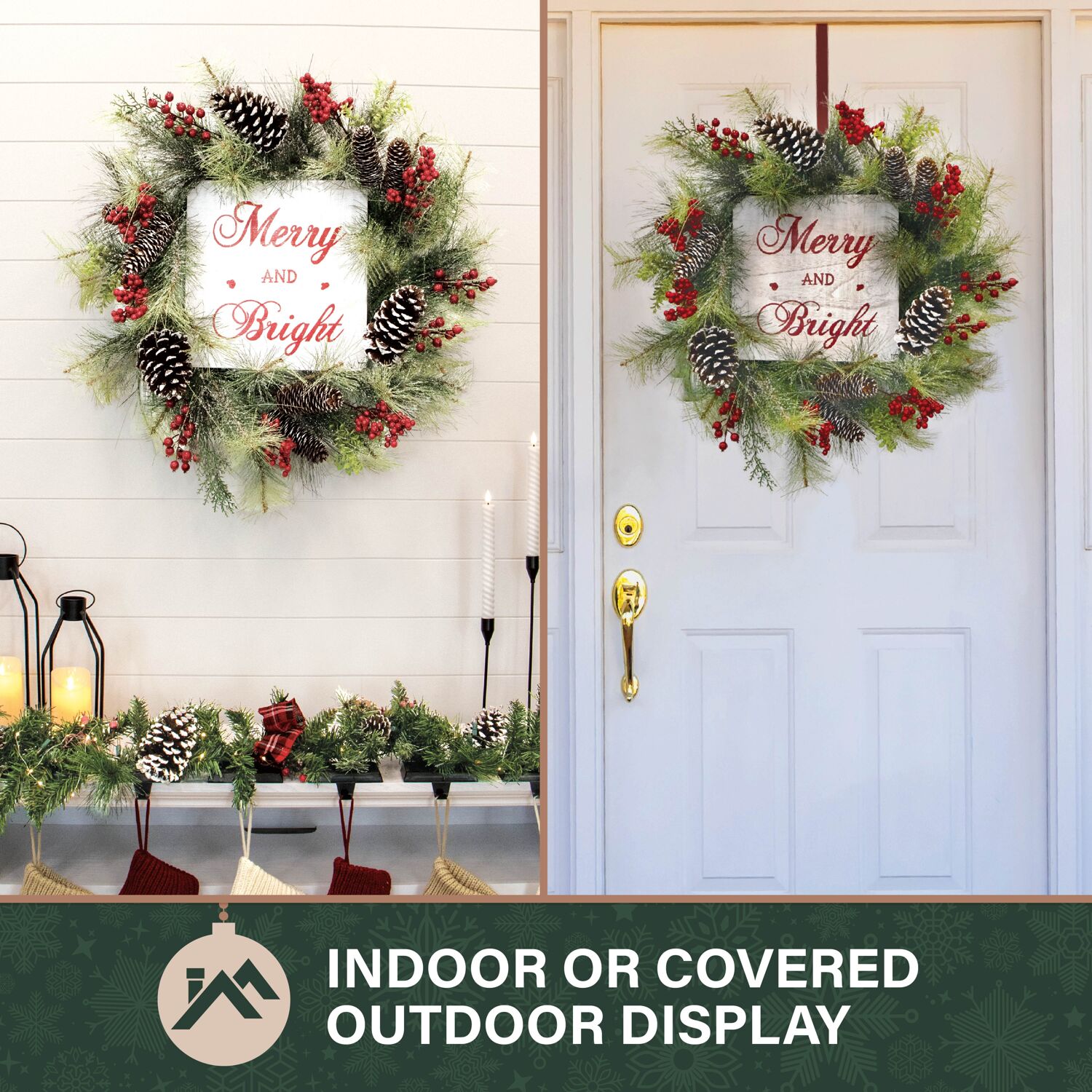Fraser Hill Farm FF026CHWR001-0GR Artificial-Christmas-Wreaths - View #4