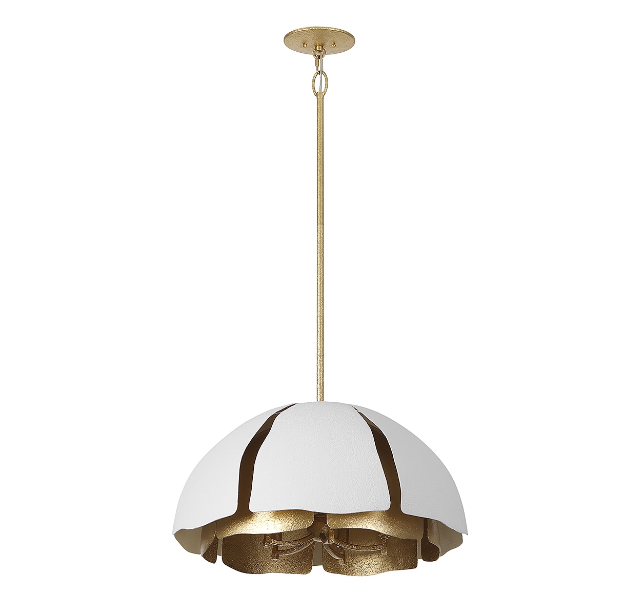 Cavalier Gold and Royal White 5-Light Metal Pendant