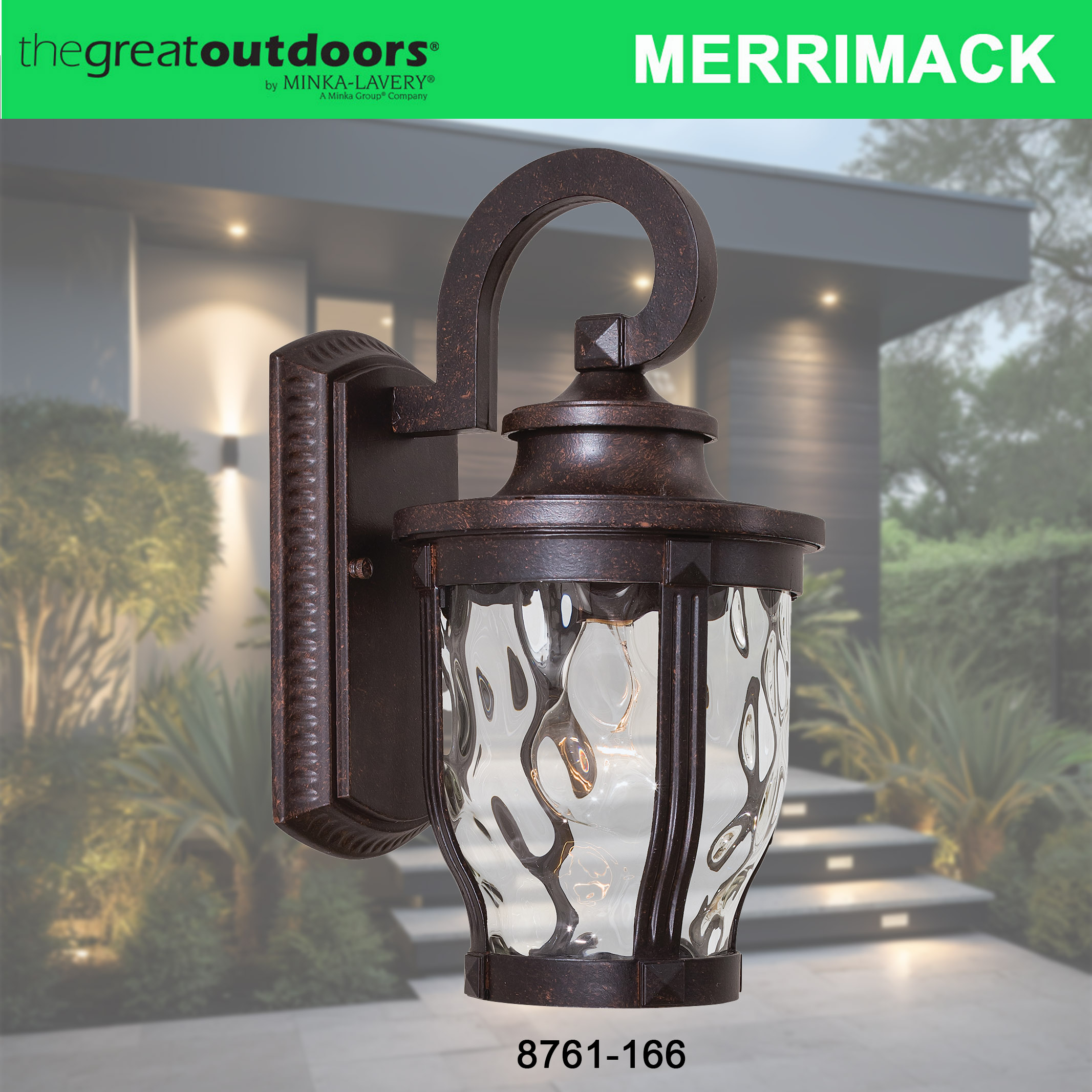 Minka Lavery Merrimack 1-Light 12.125-in H Bronze Outdoor Wall Light