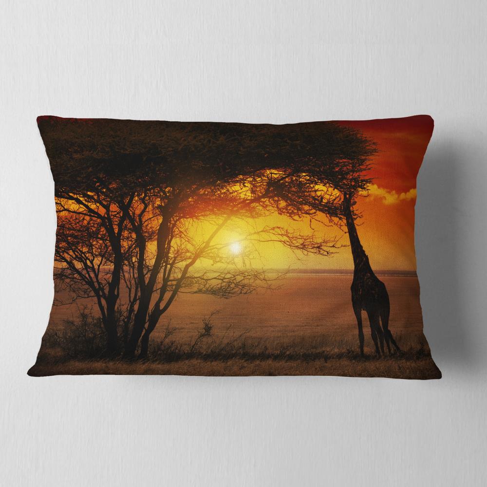 Designart CU12297-12-20 12-in x 20-in Red Indoor Decorative Pillow