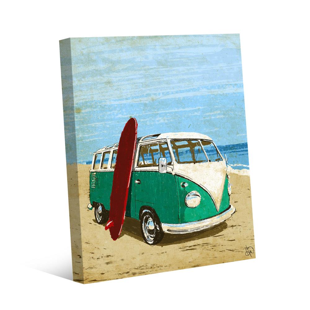 Creative Gallery TPC000114CAN16X20TX Surf Bus Green 20-in H x 16-in W Coastal Print on Canvas