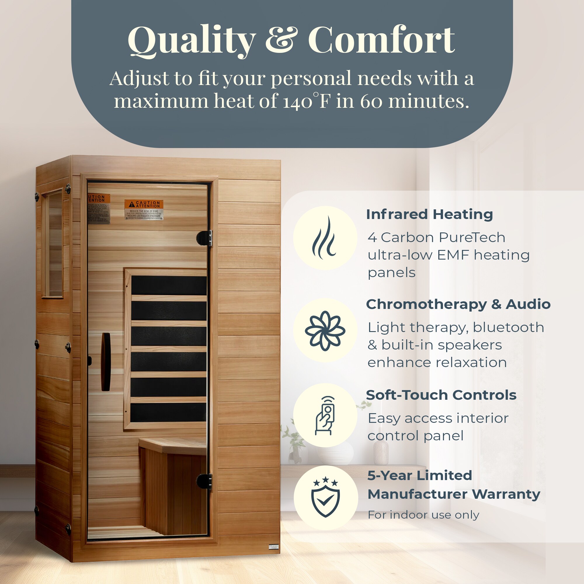 Dynamic Saunas DYN-1101-01 ELITE Indoor-Saunas - View #2