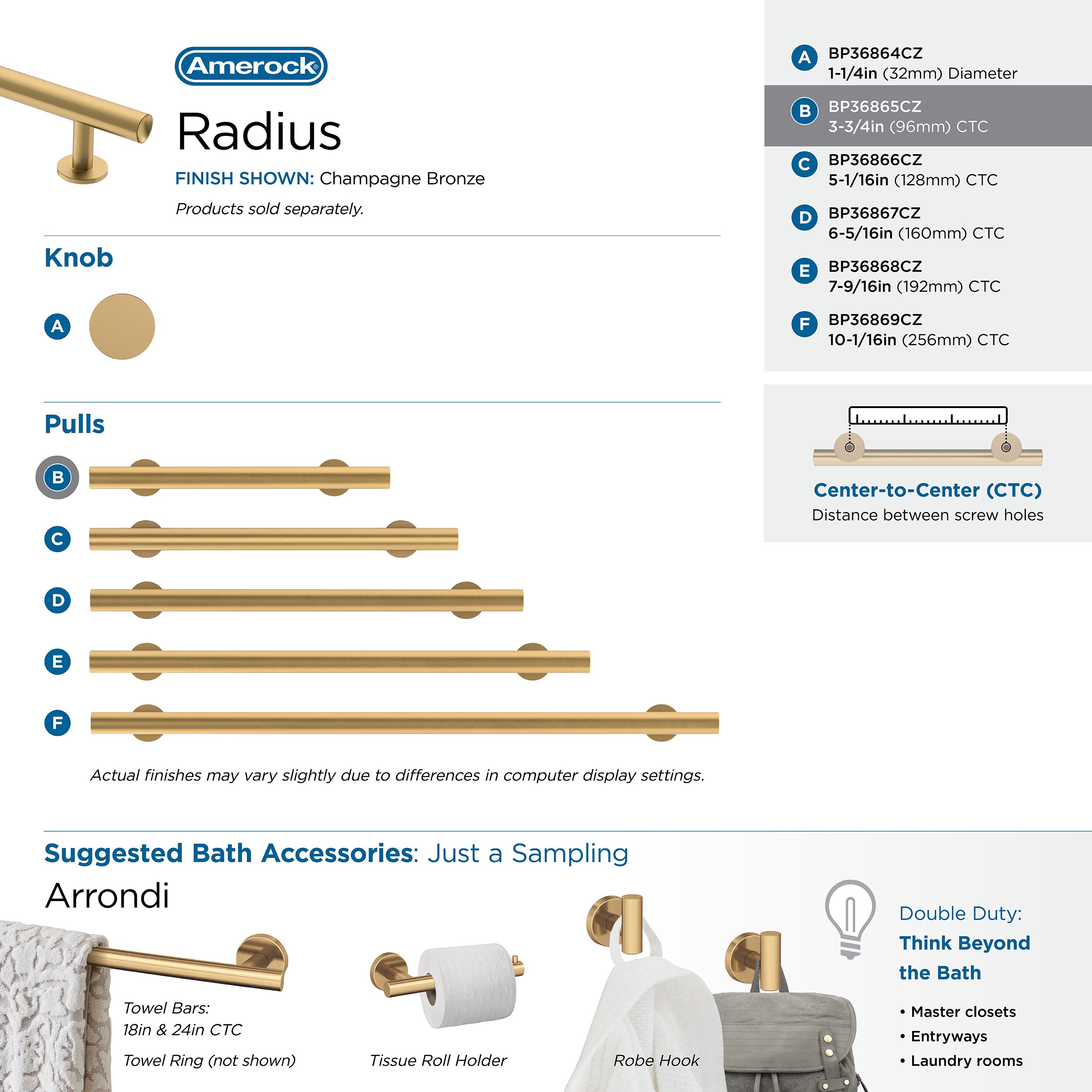 Amerock BP36865CZ Cabinet-Pulls - View #9
