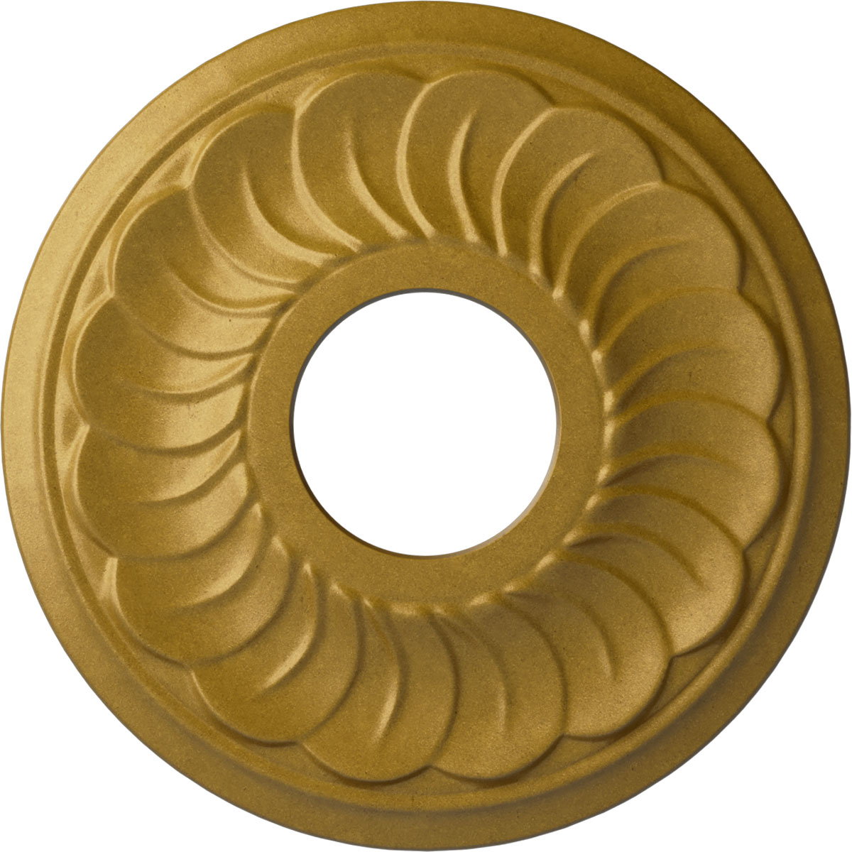 Ekena Millwork CM11BLPGS Blackthorn 11.75-in W x 11.75-in L Painted Pharaohs Gold Polyurethane Whole Ceiling Medallion