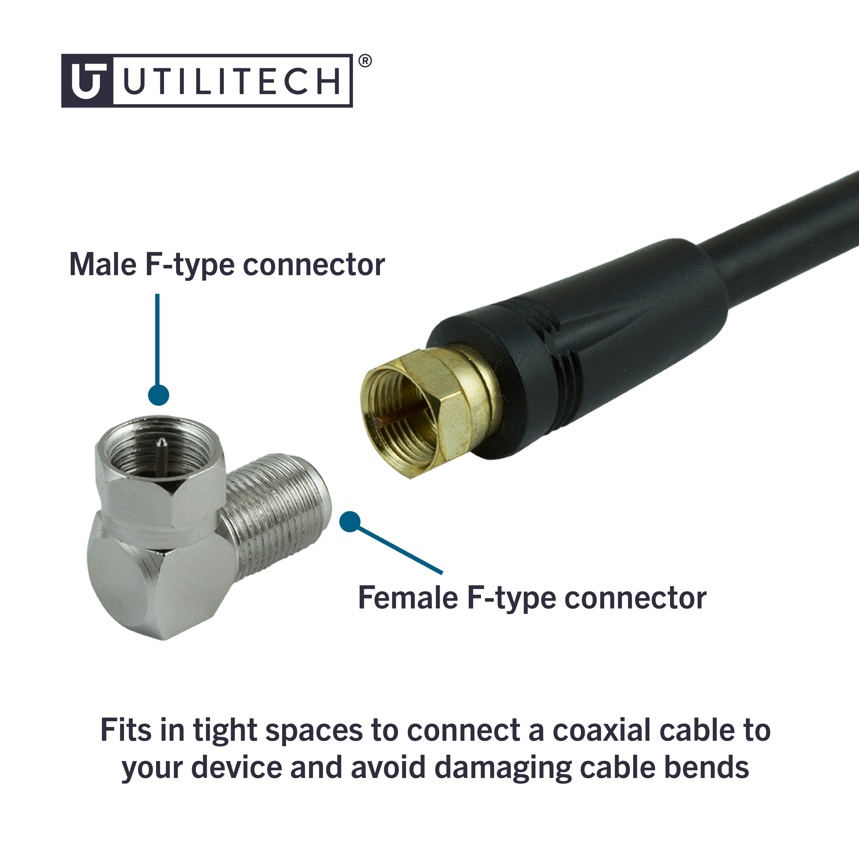 HDMI type A cable connector, male, screw-on