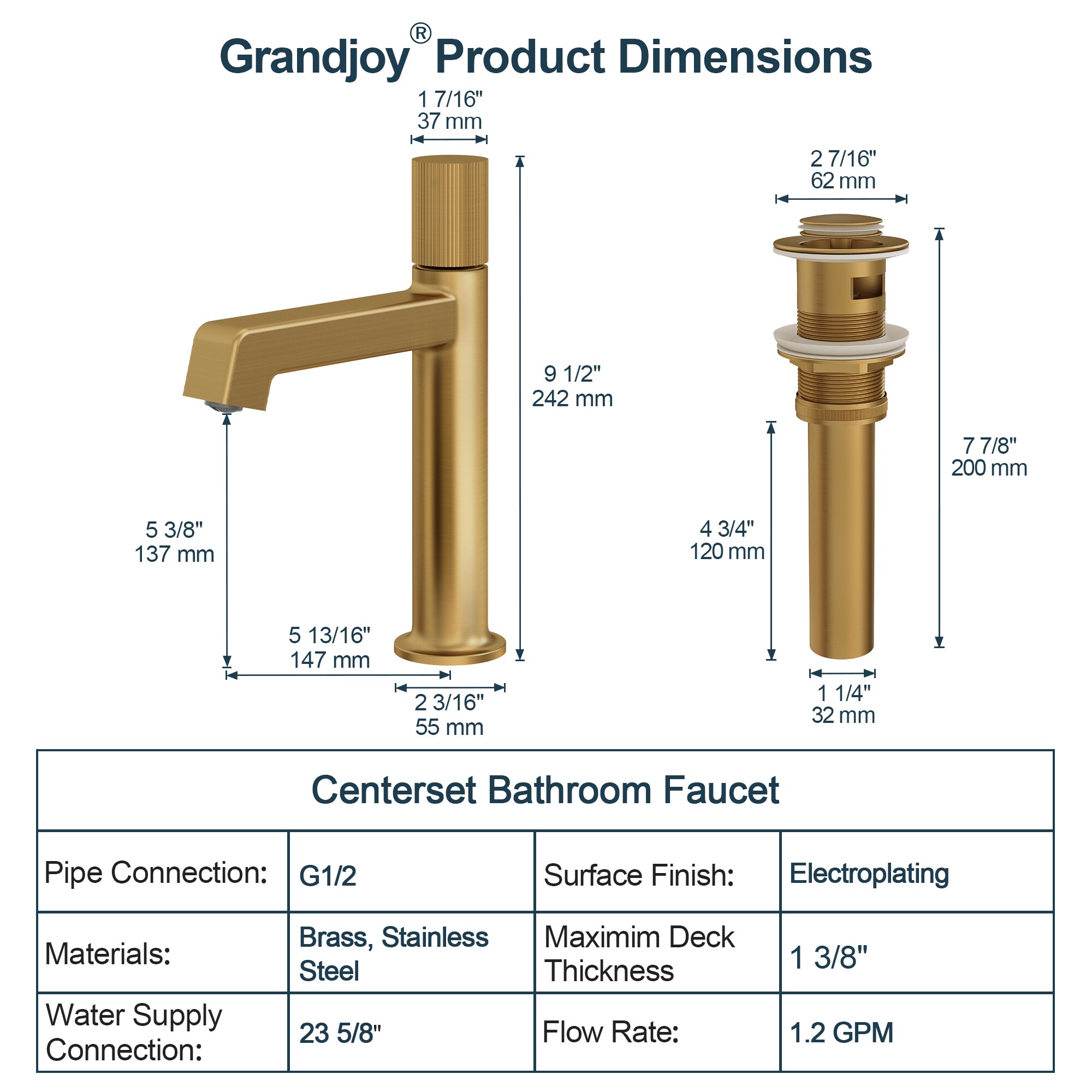 GRANDJOY SGF13GJ-07B-BG Lavatory-Faucets - View #11