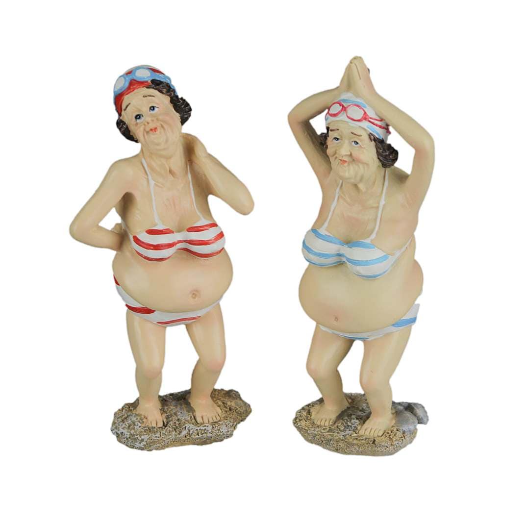 Chesapeake Bay JDY-71365-SET Pair of Hilarious Bikini Boomer Bathing Beauty Figurines 6 Inches Tall