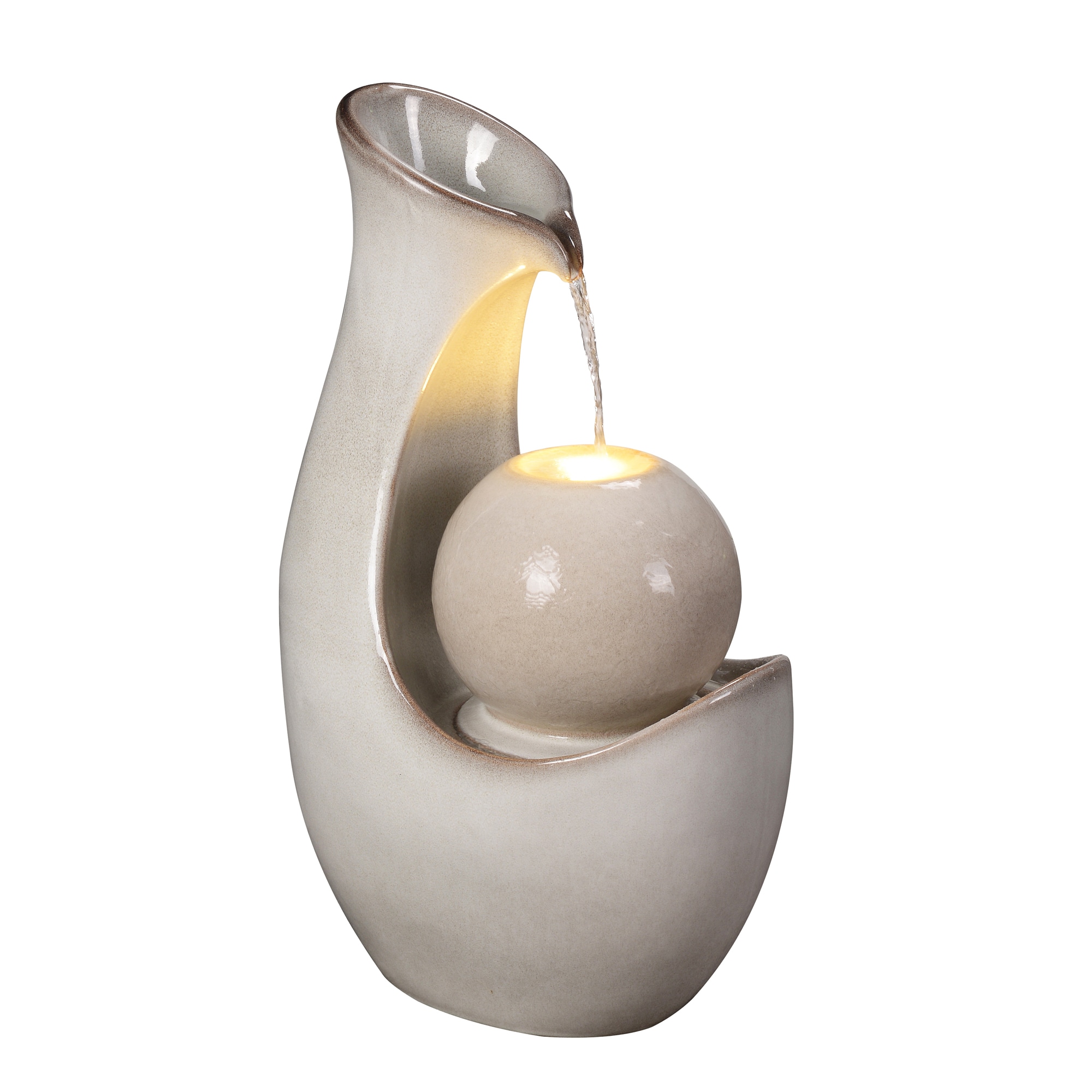Hi-Line Gift 31.5-in H Ceramic Electric Powered Outdoor Fountain Statue Pump Included