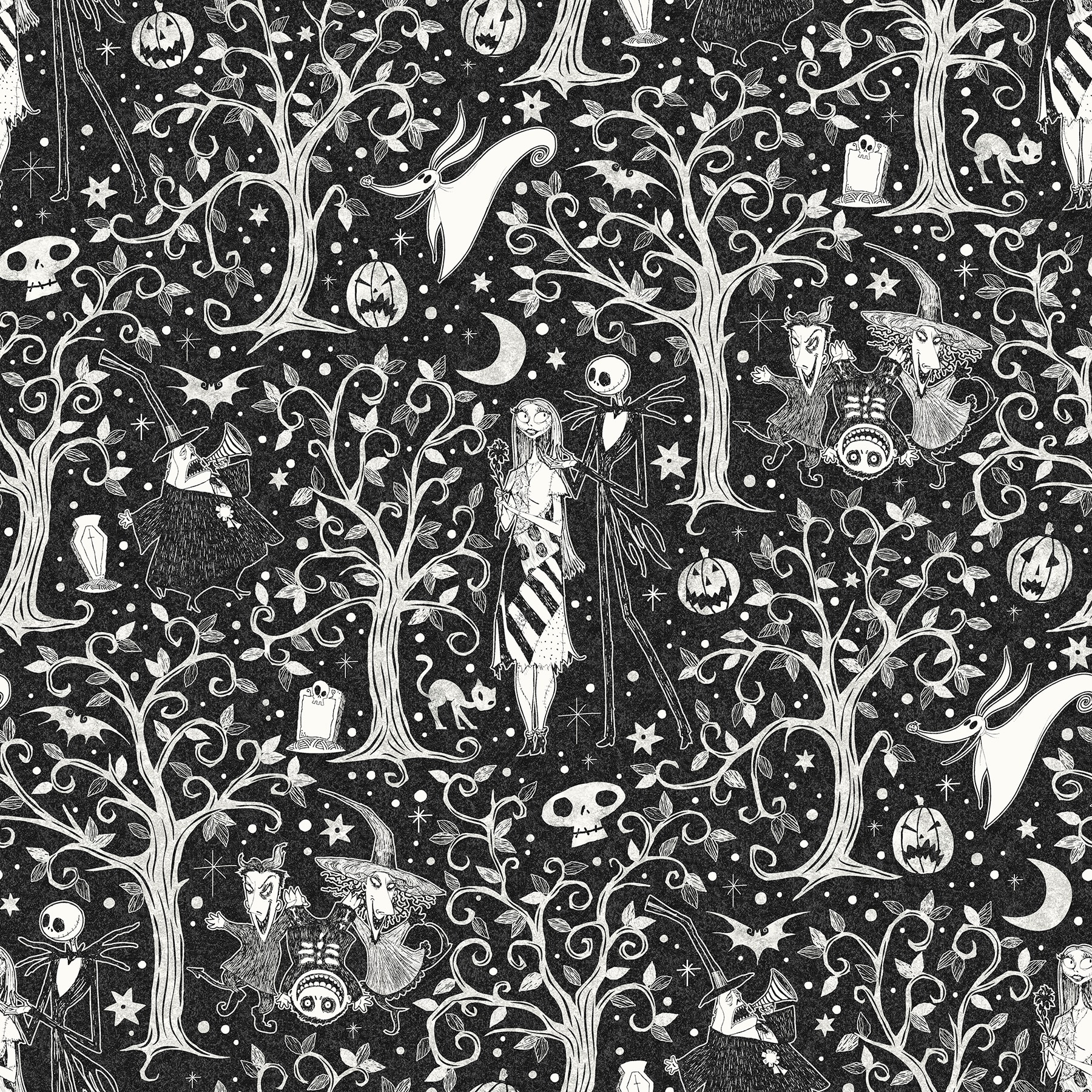 RoomMates 30.8-sq ft Black Vinyl Toile Self-adhesive Peel and Stick Wallpaper