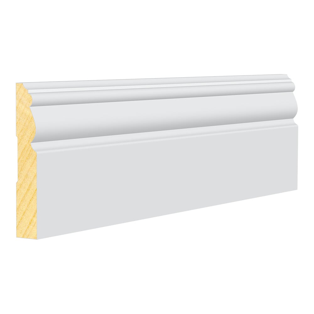 RELIABILT 3203-PFJ8 9/16-in x 3-7/16-in x 8-ft Traditional Primed Pine 3203 Baseboard Moulding