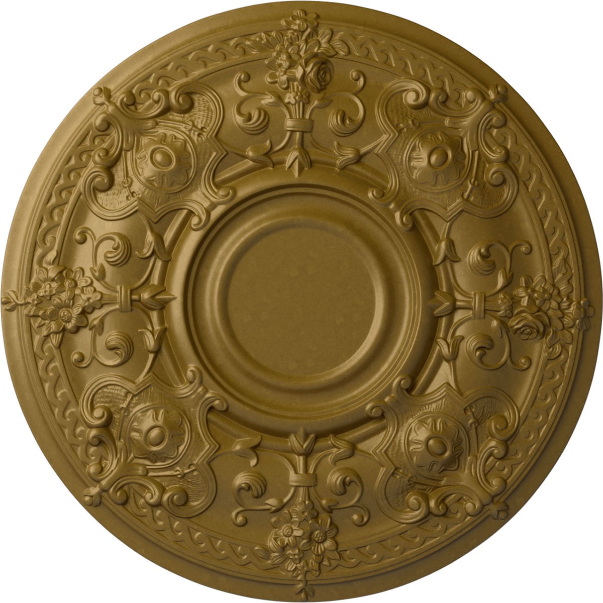 Ekena Millwork CM28OSGLS Oslo 28.125-in W x 28.125-in L Gold Polyurethane Ceiling Medallion