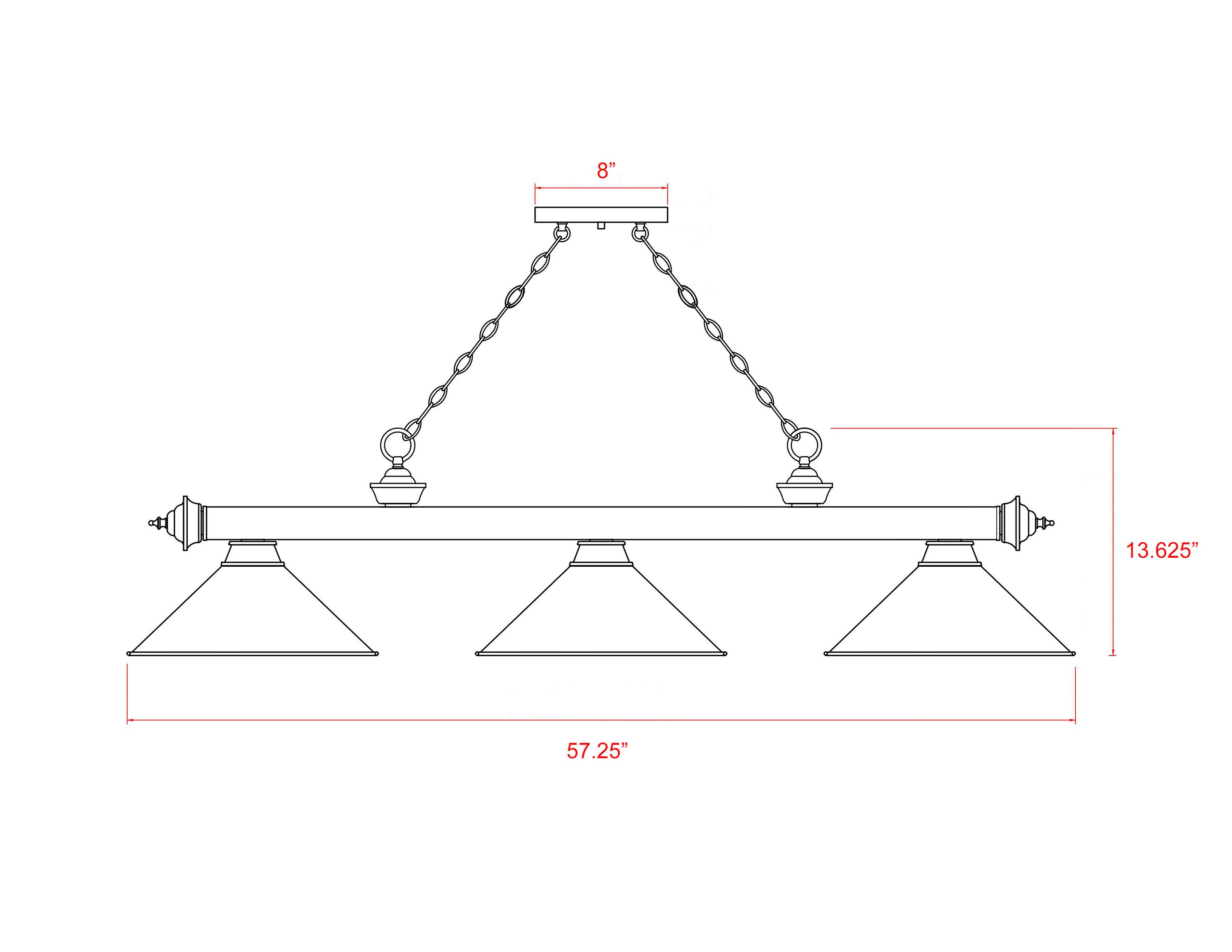 Z-Lite 2306-3MB-PWH Pool-Table-Lighting - View #6