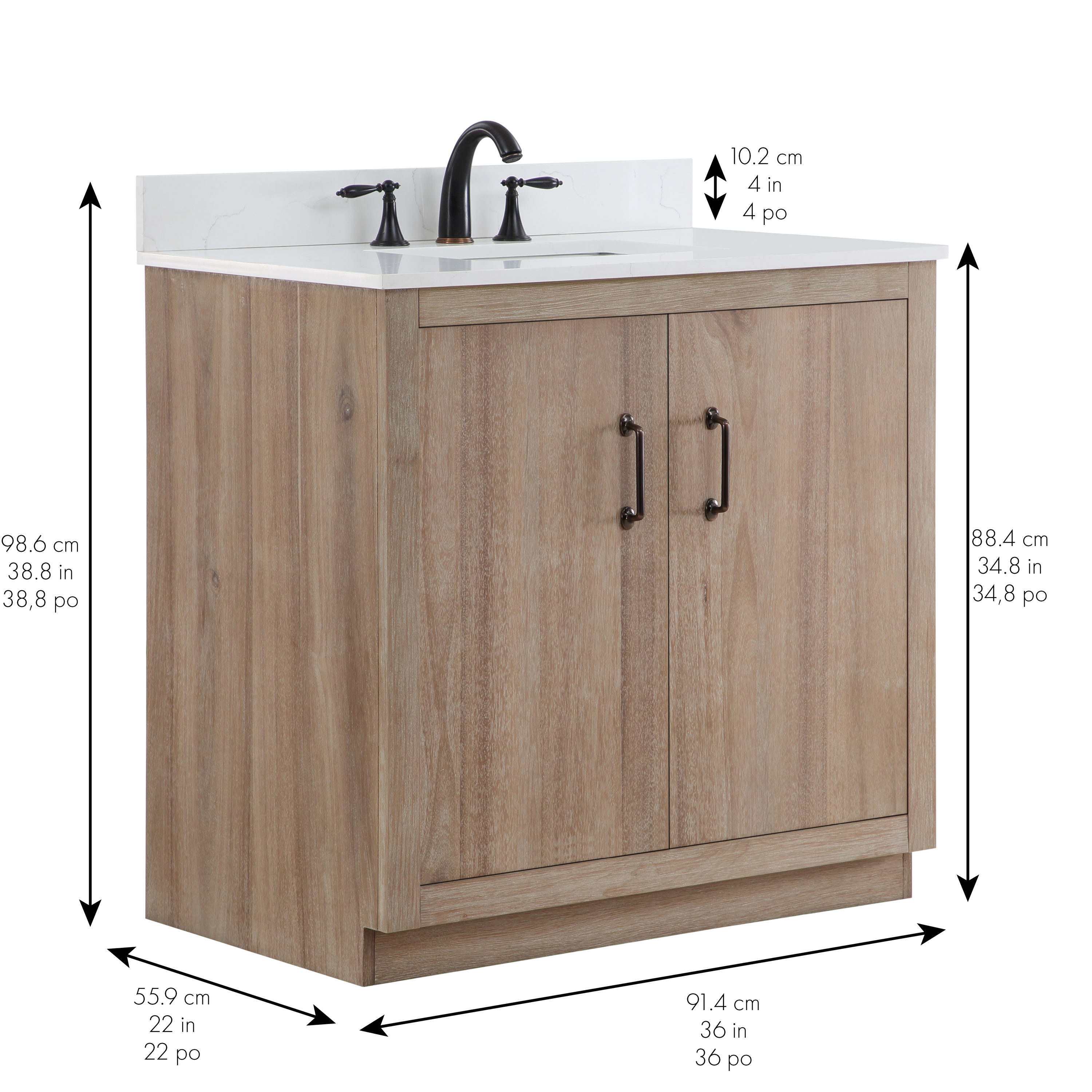 Northridge Home Pryer 36-in Natural Undermount Single Sink Bathroom ...