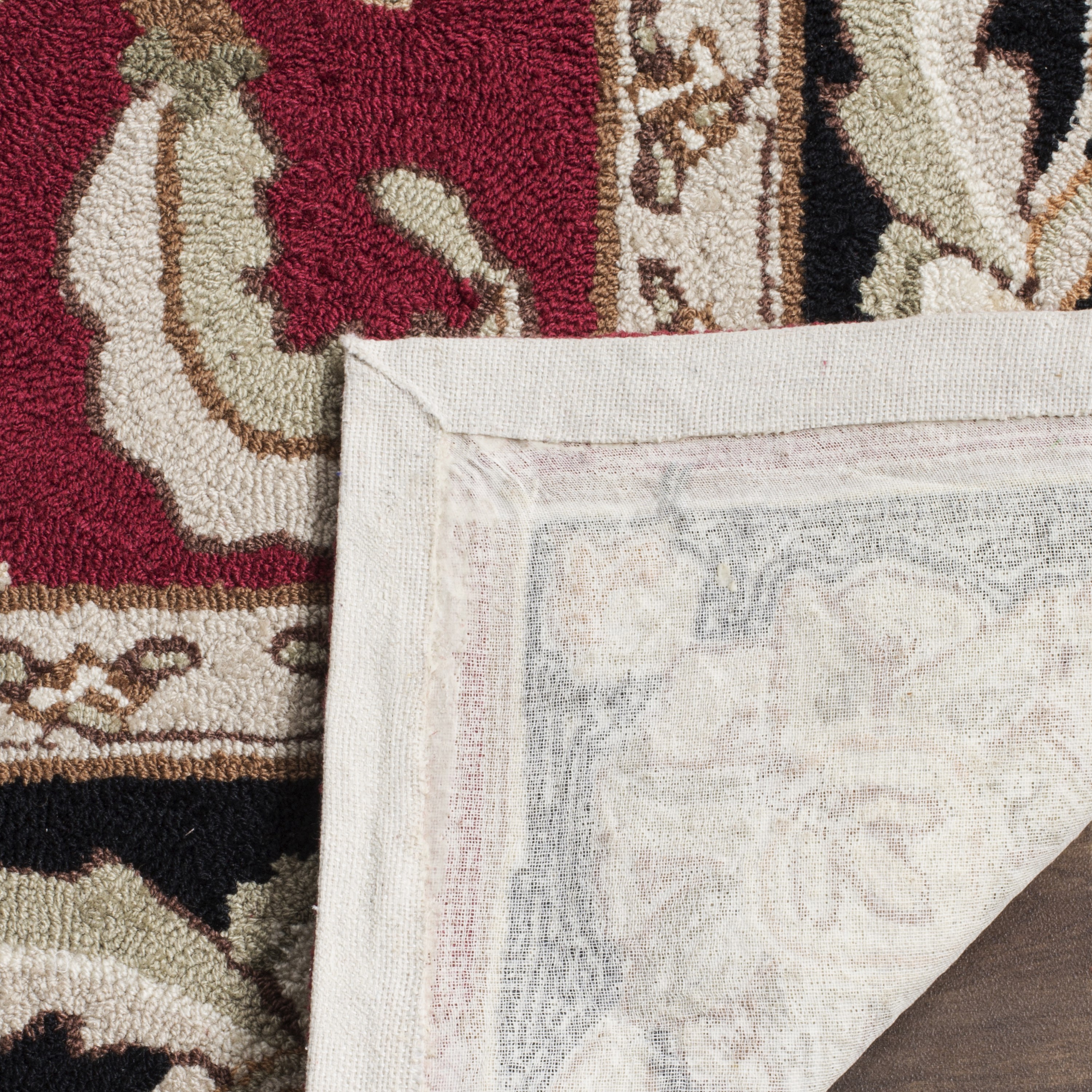 Handmade Red and Beige Reversible Wool Area Rug, 8' x 10'