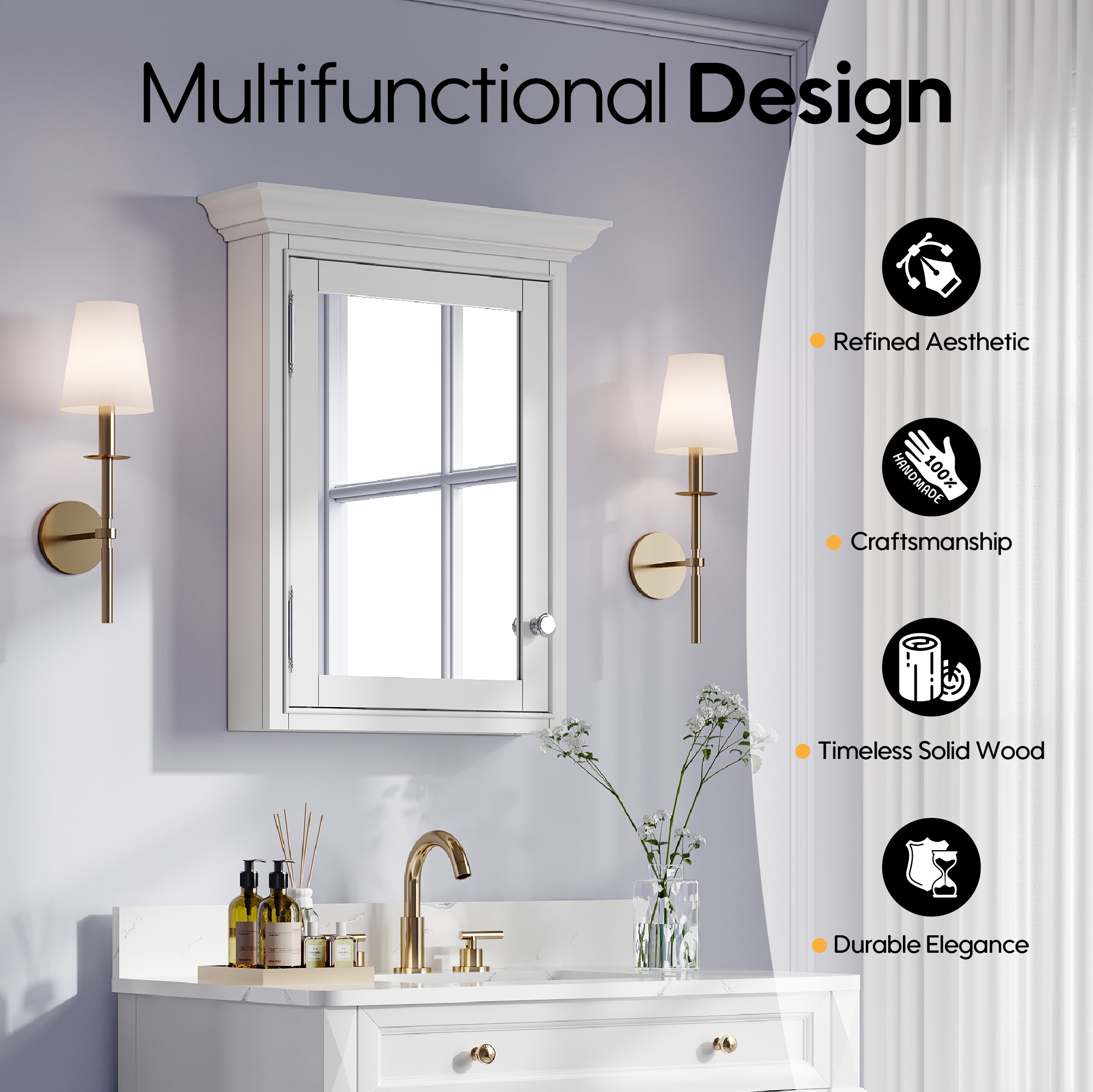 WELLFOR EX2BMFL-24-32 Bathroom-Medicine-Cabinets - View #6