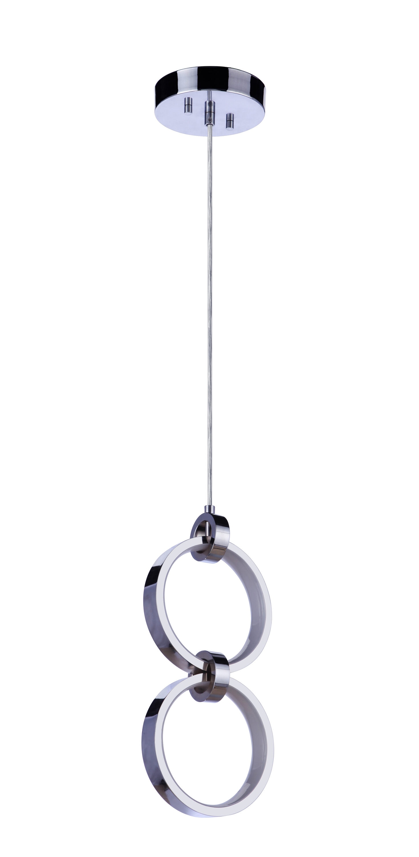 Modern Chrome Frosted Glass LED Pendant Light