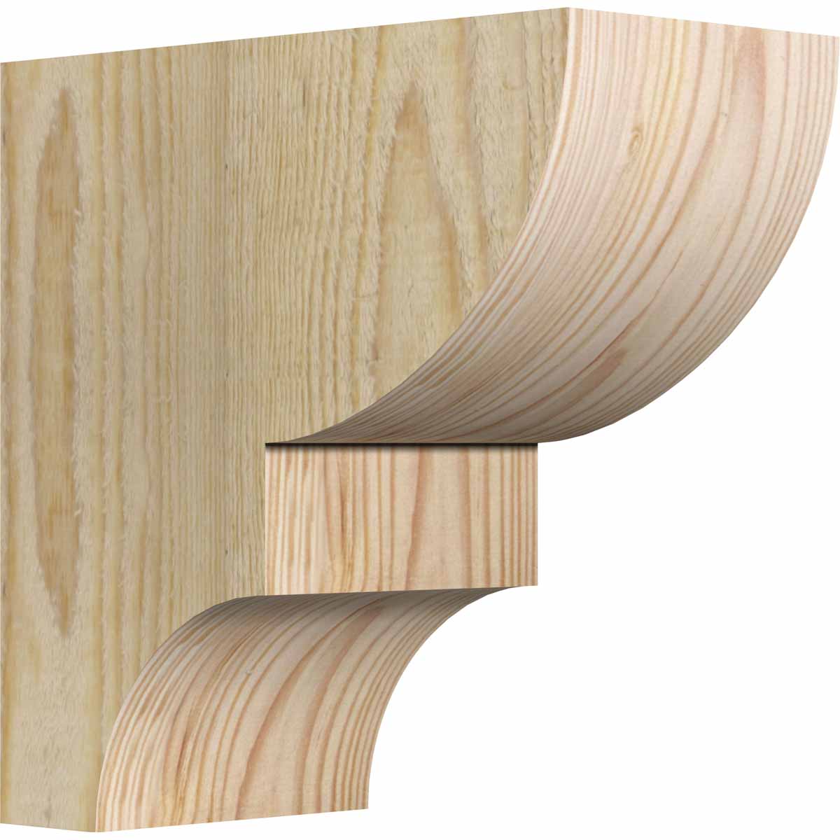 Ekena Millwork COR04X08X08RID00RDF 4-in x 8-in x 8-in Ridgewood Unfinished Douglas fir Wood Paintable/Stainable Corbel