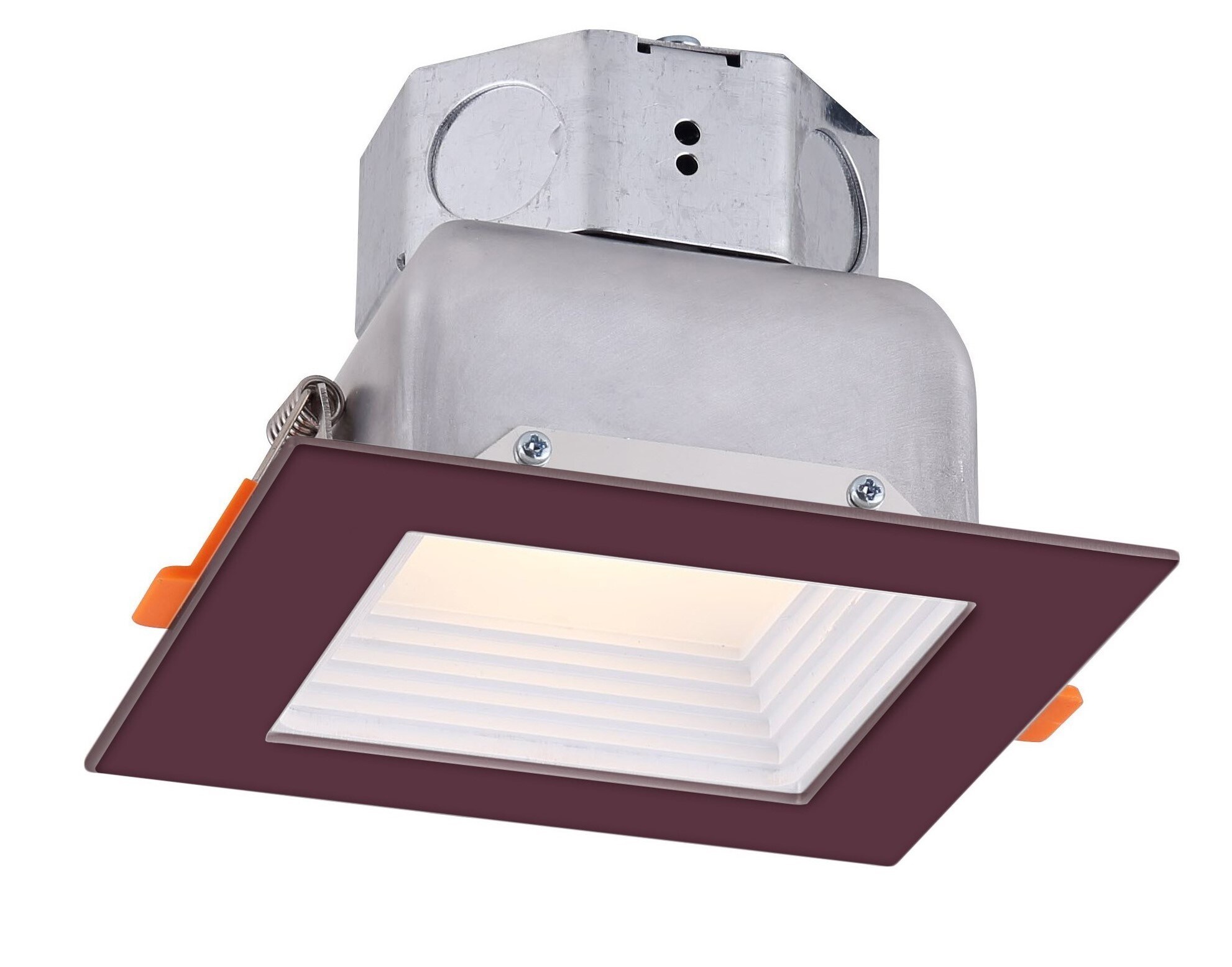 Amax Lighting LED-BR4P-BZ-SQ LED veloce baffle 1-Light 4-in Bronze LED Flush Mount Light ENERGY STAR