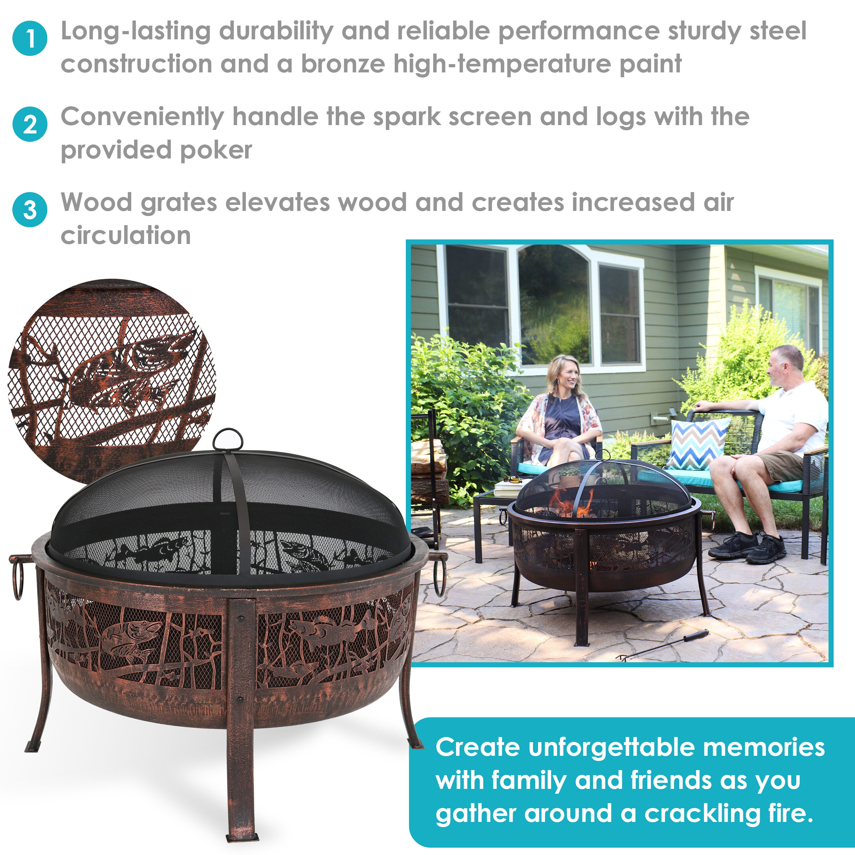 Sunnydaze Decor KF-NFFP31 Outdoor-Woodburning-Firepits - View #3