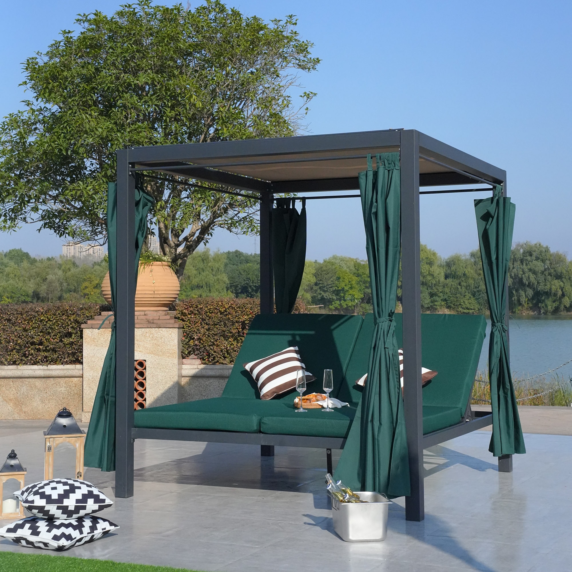 Direct Wicker DWL-1129B-GE Patio-Sofas-Daybeds - View #3