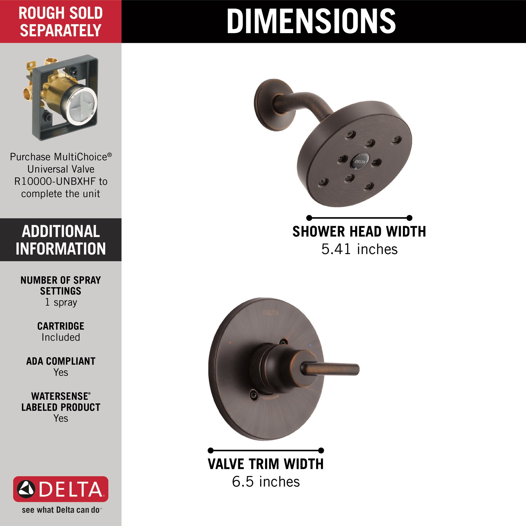 Delta T14259-RB Tub-Shower-Faucets - View #20