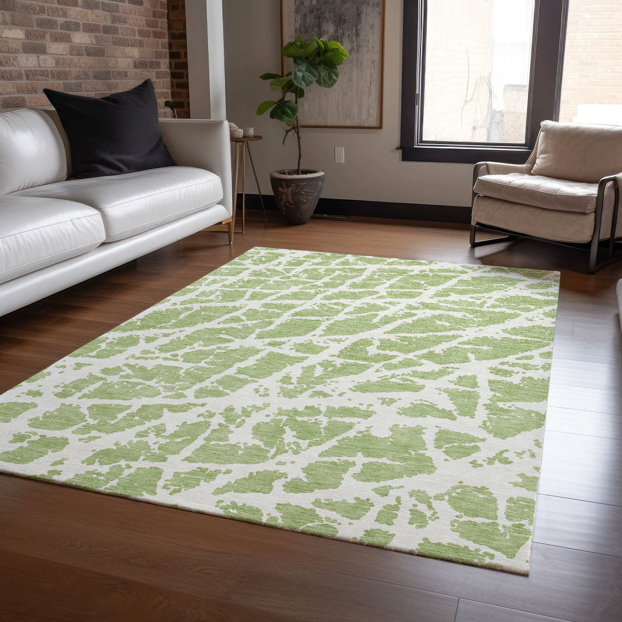 Addison Rugs Chantille 5 X 7 (ft) Aloe Indoor/Outdoor Ombre Machine ...