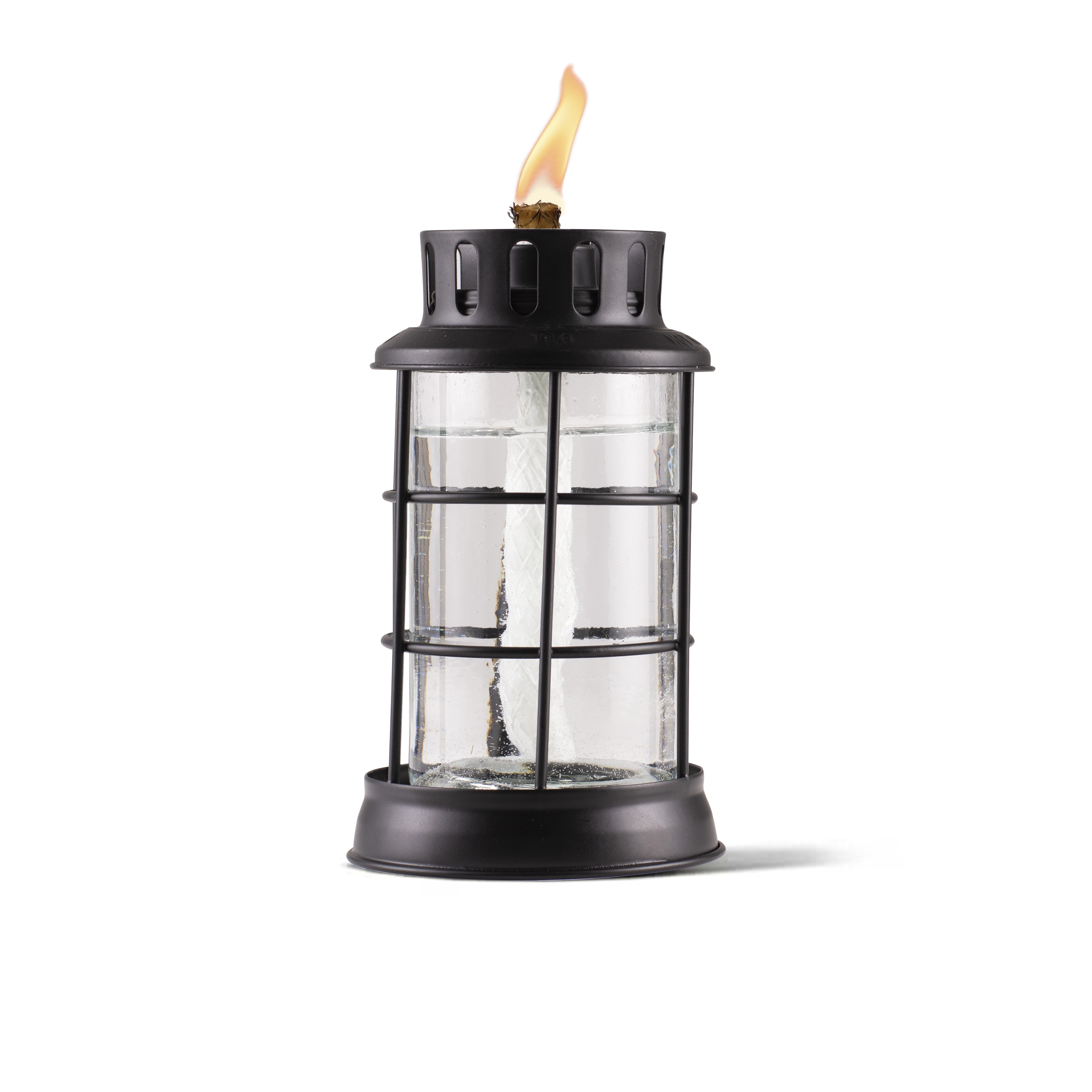 TIKI 1122098 7.6 Inches Black Glass Citronella Tabletop torch