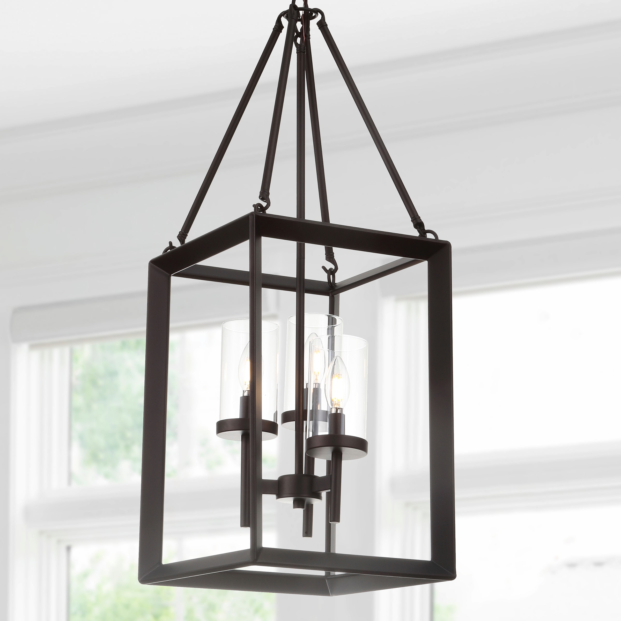 Geometric Bronze 12" LED Glass Pendant Light