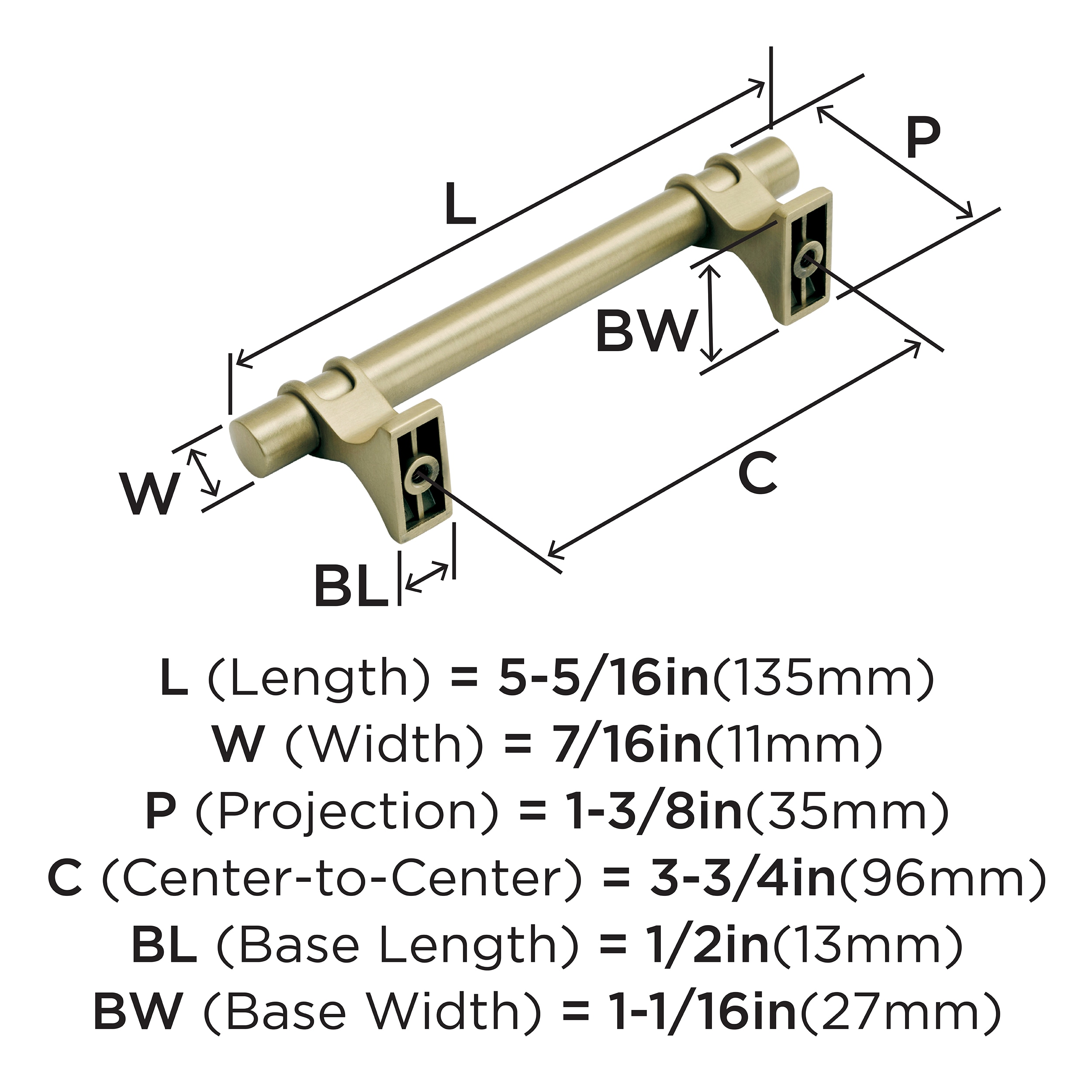Amerock BP36605BBZ Cabinet-Pulls - View #3