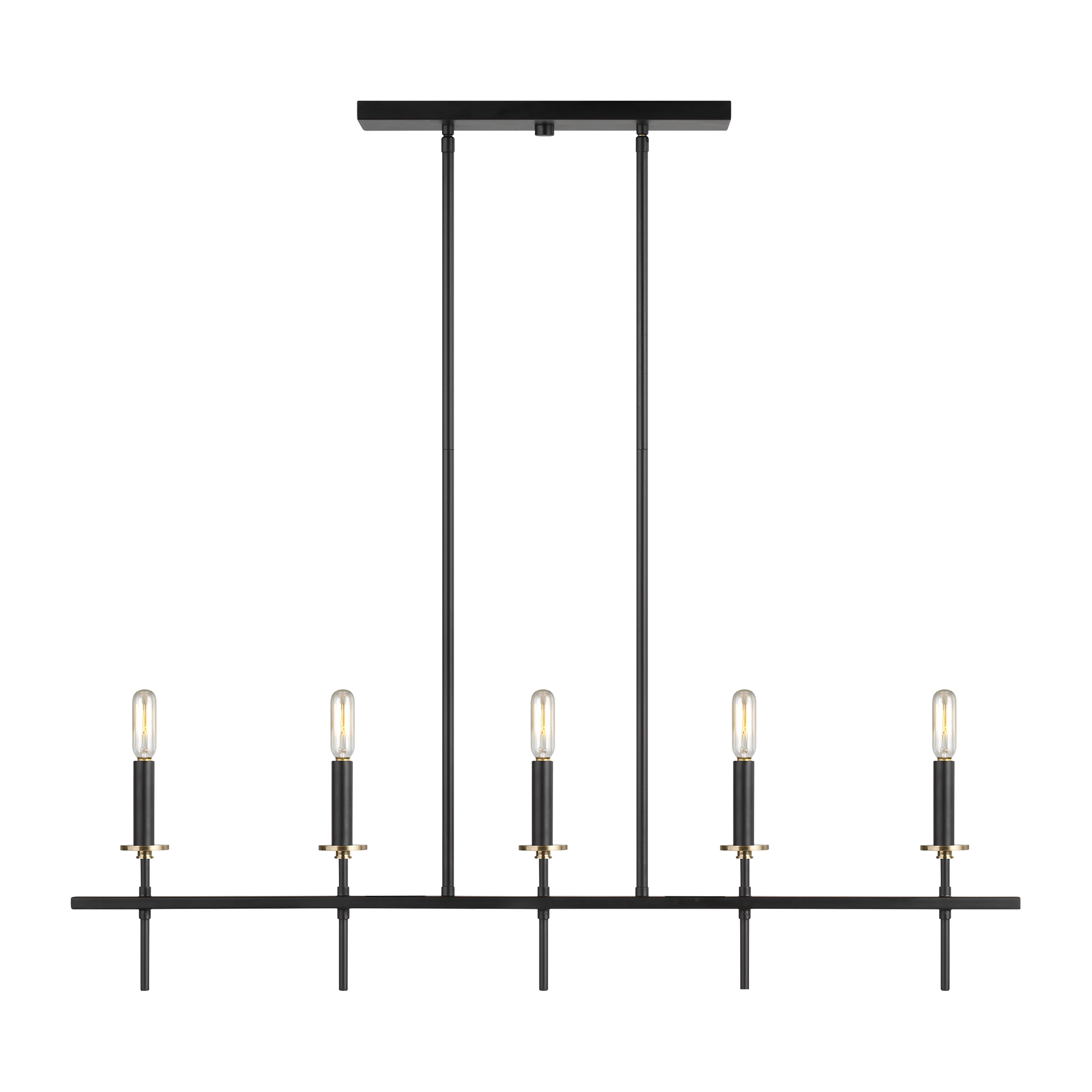 Generation Lighting 3002205-112 Bryant 5 -Light Black Transitional For Use in Bedrooms, Dining Rooms, Foyers, Kitchens, Living Rooms Chandelier