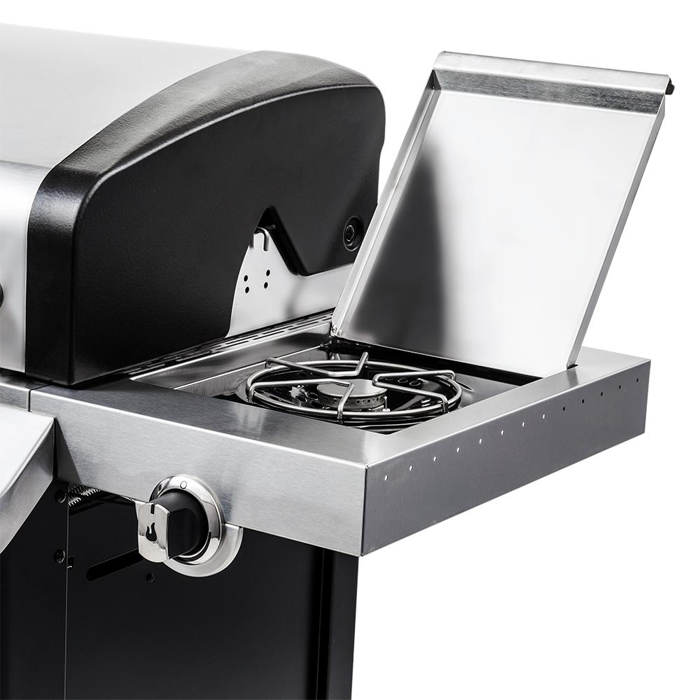 Char Broil Silver 4 Burner Liquid Propane Gas Grill with 1 Side