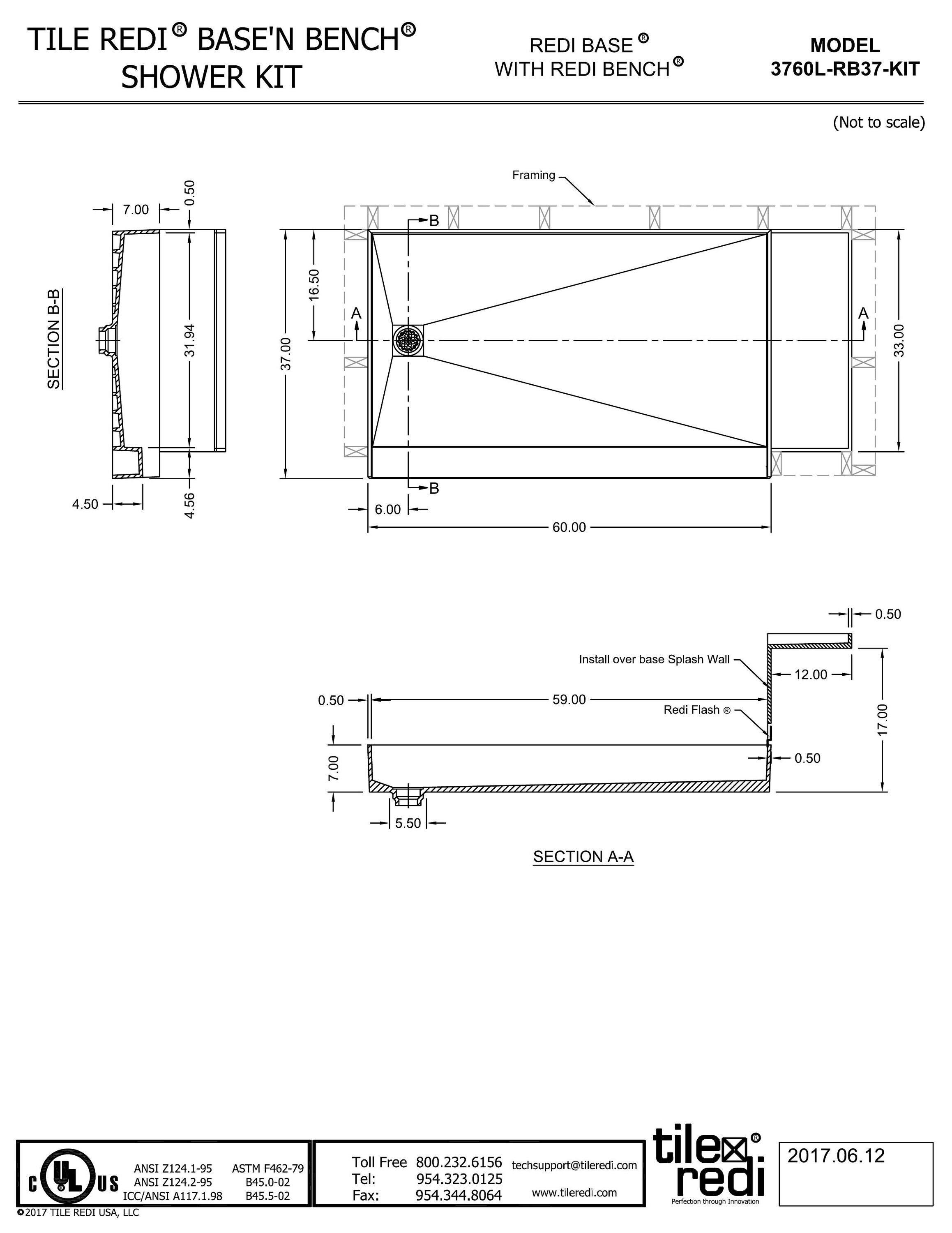Tile Redi 3760L-RB37-KIT Shower-Floors - View #9