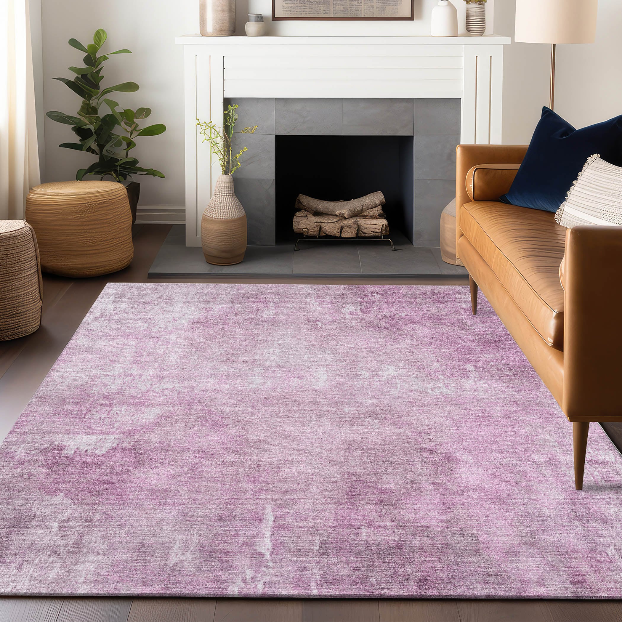 Addison Rugs ACN1852PI8X10 Chantille ACN1852PI 8 x 10 (ft) Loomed Polyester Pink Rectangular Indoor/Outdoor Geometric Machine washable Area rug