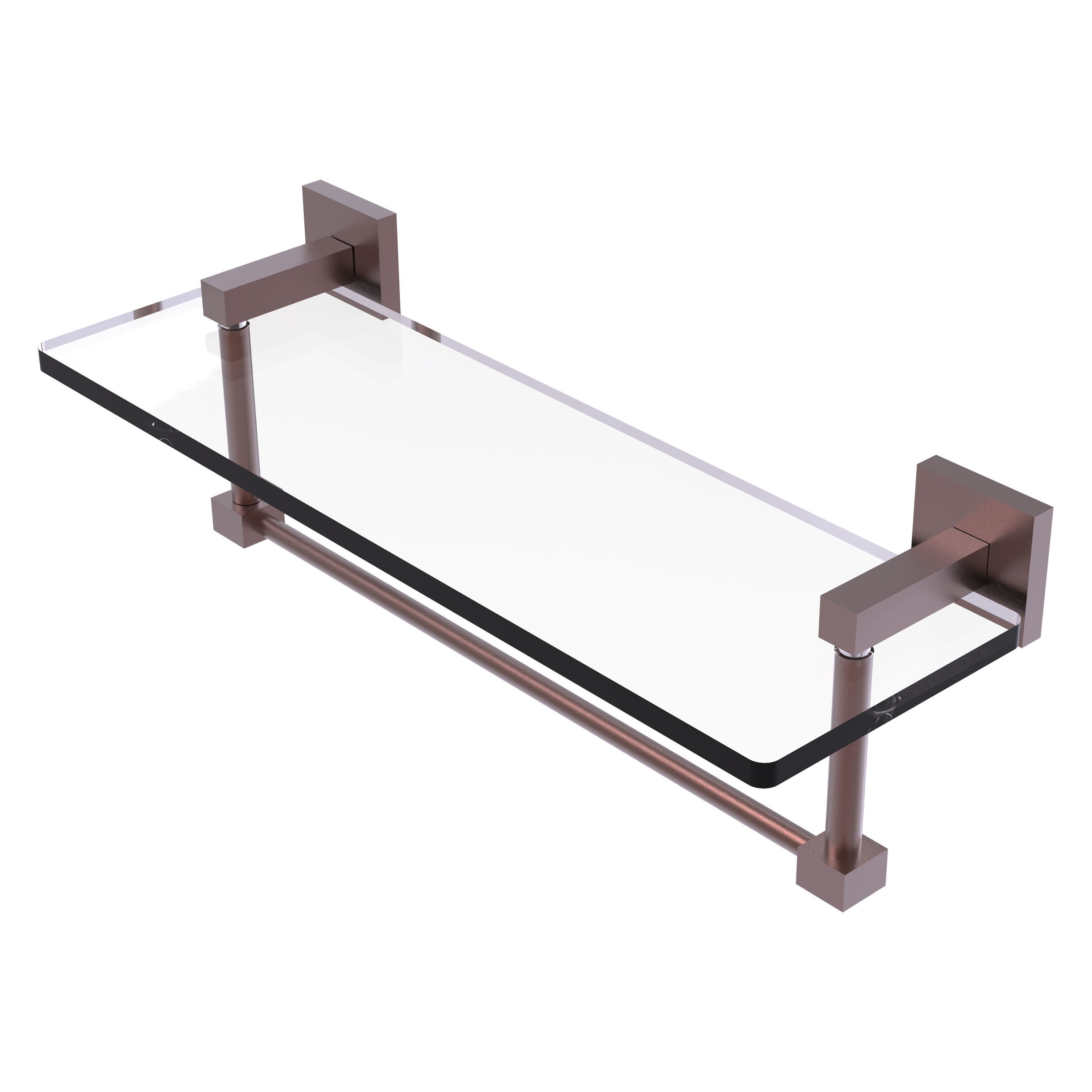 Allied Brass MT-1-16TB-CA Montero Antique Copper 1-Tier Wall Mount Bathroom Shelf (16-in x 5.3-in x 5-in)