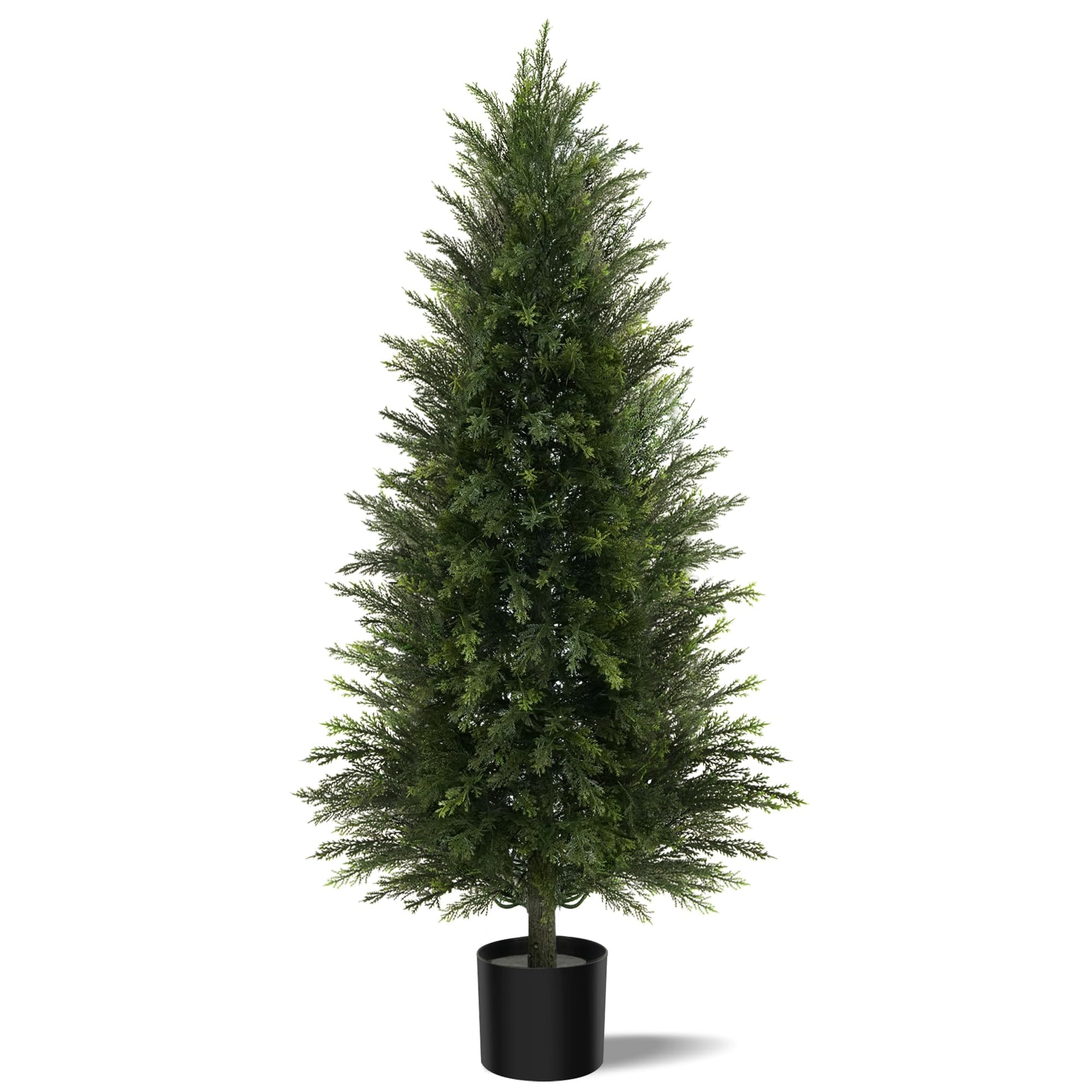 PIGFDK Artificial Cedar Tree Potted Plant 1.5ft Realistic Faux Evergreen Indoor Outdoor Home Decor