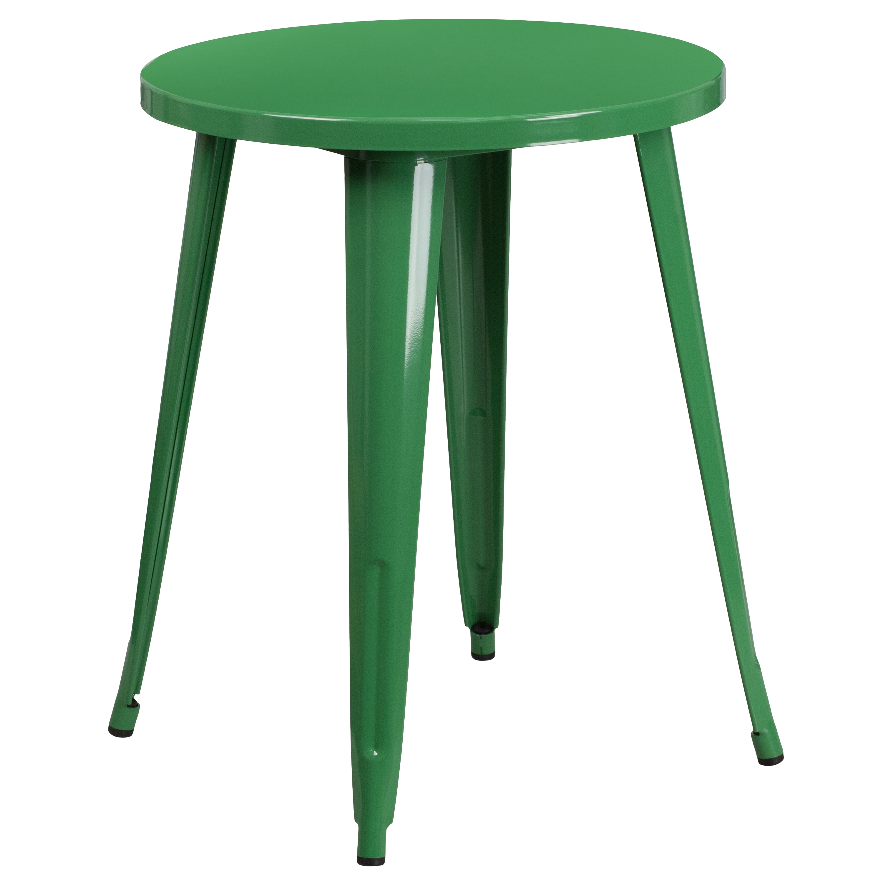 Flash Furniture 889142064893 Green Round Contemporary/Modern Dining Table, Metal with Green Metal Base 24-in L x 29-in H