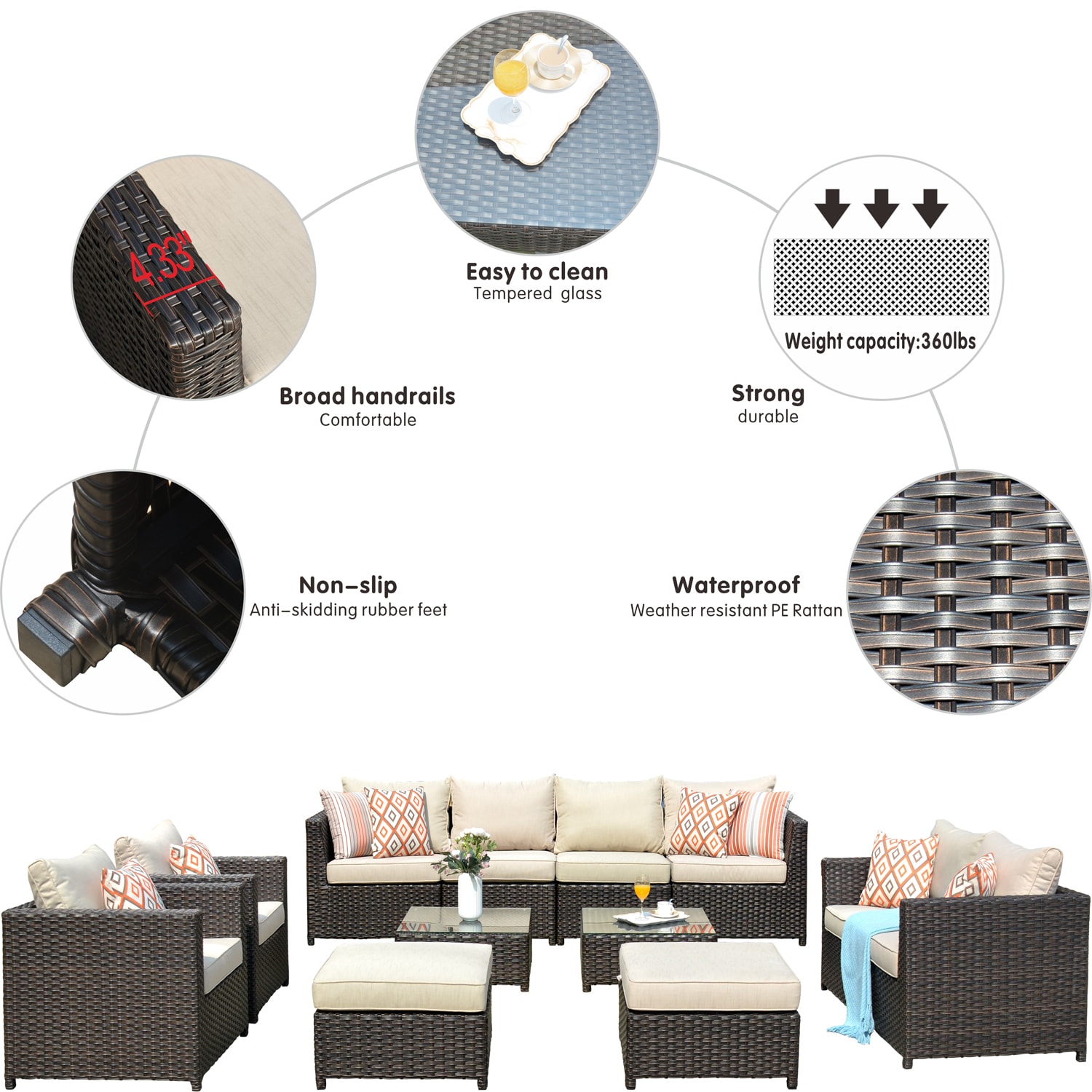 Ovios KF604 Patio-Conversation-Sets - View #5