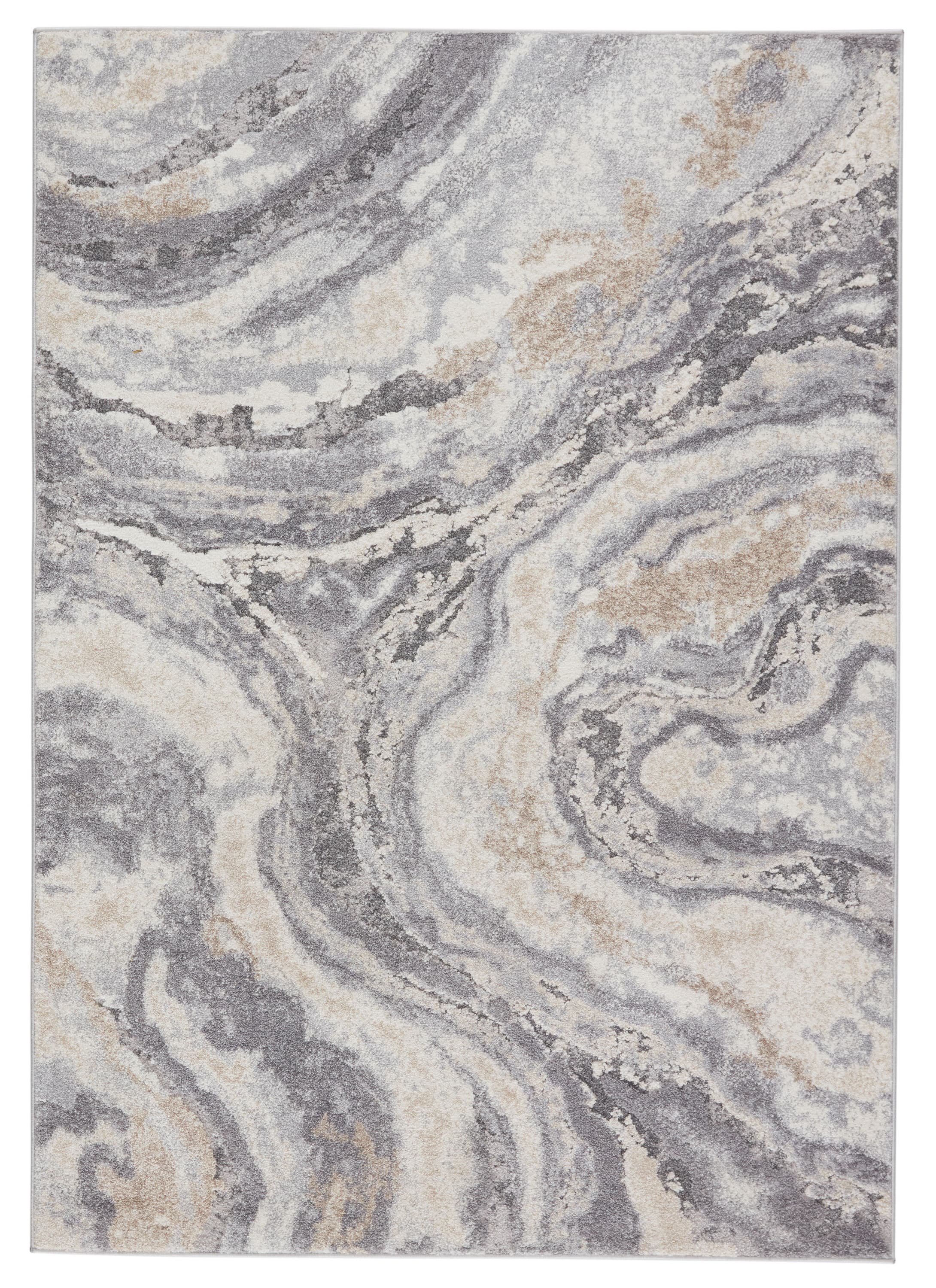 Origin 21 Ruby Shag 5 X 7 (ft) Gray Indoor Abstract Area Rug in