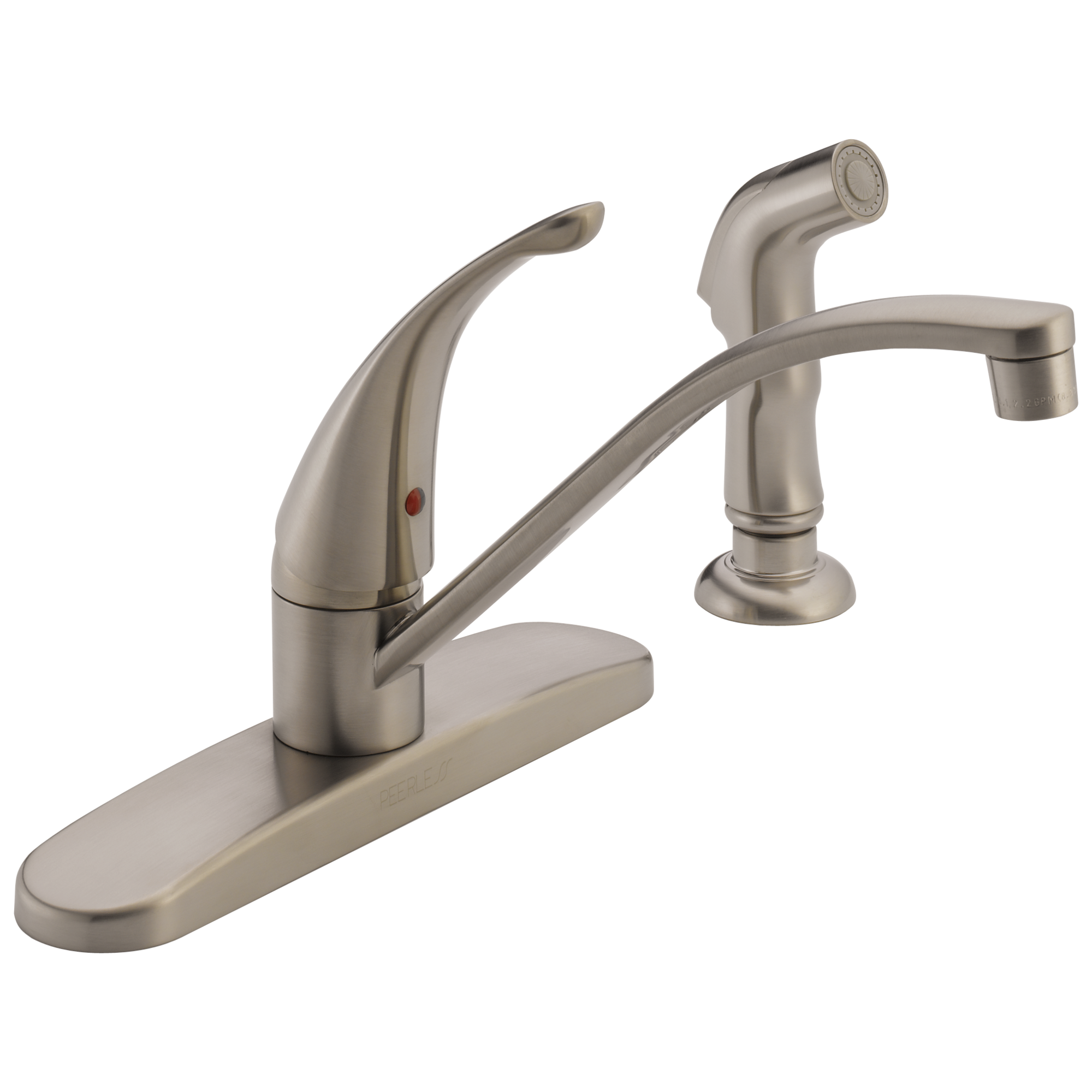 Peerless P188500LF-SS Core Stainless Single Handle Deck-mount Kitchen Faucet ( Deck Plate Included ) ( Side Sprayer Included )