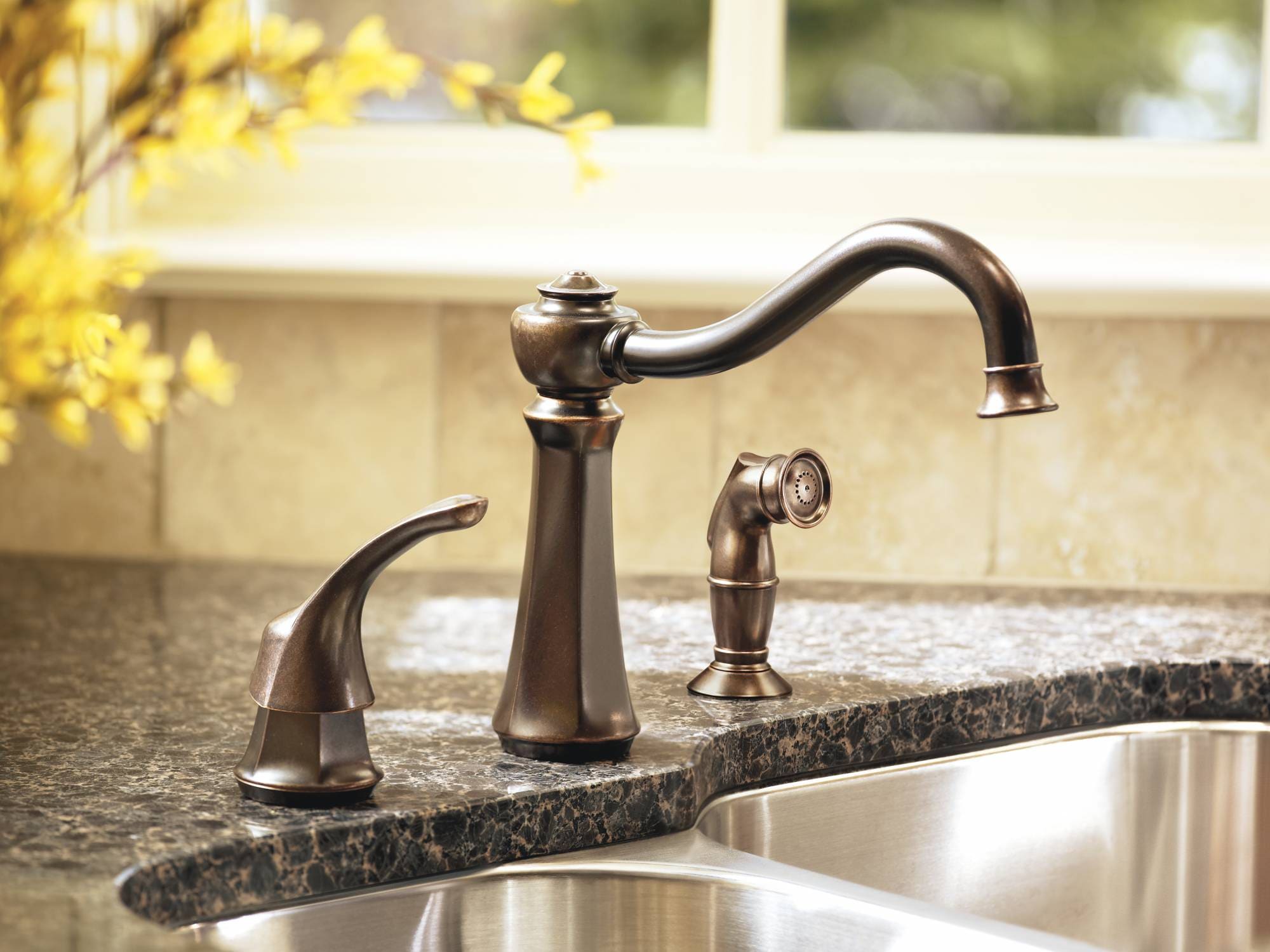 Moen Vestige Oil Rubbed Bronze Single Handle High Arc Kitchen Faucet   04158700 