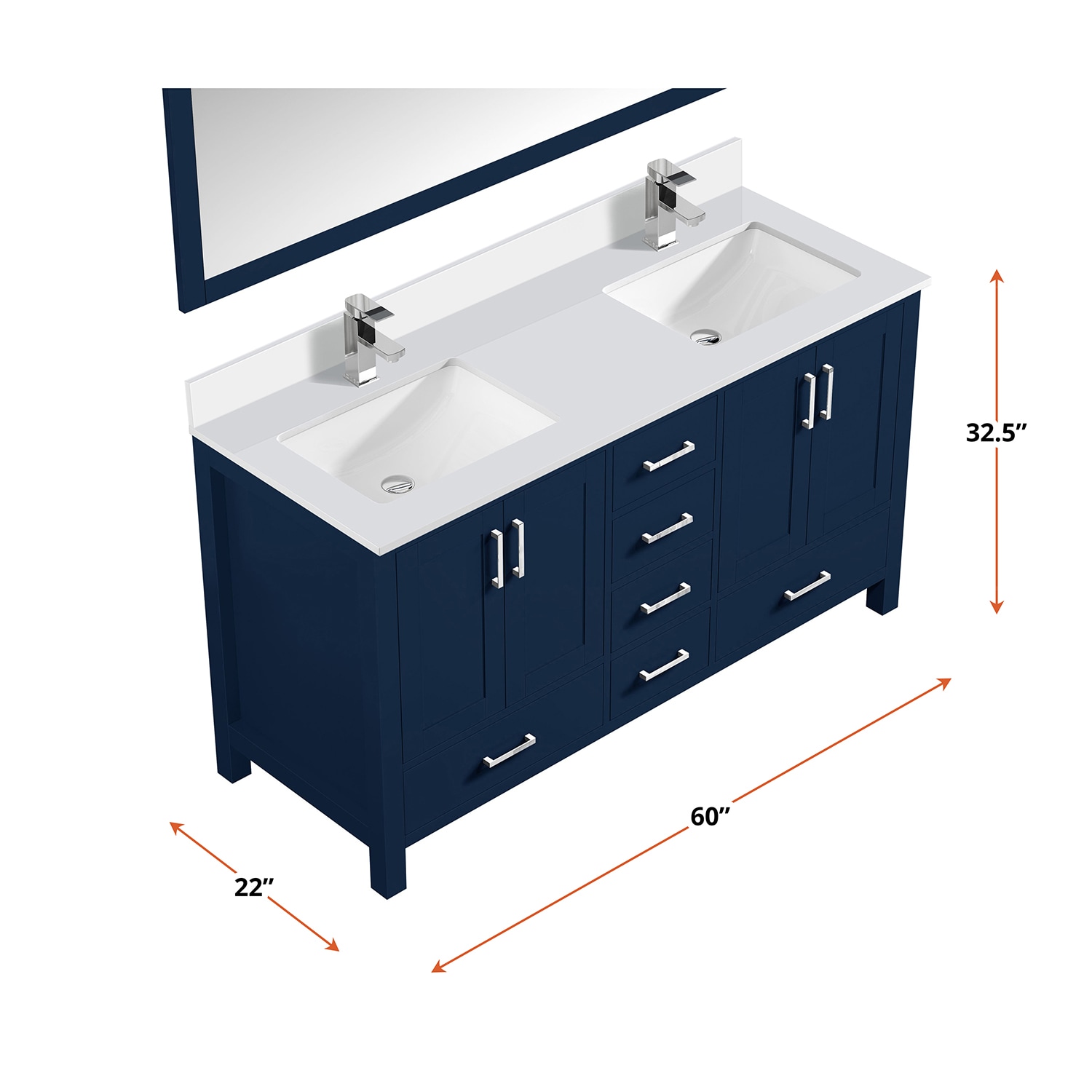 Lexora LJ342260DEWQM58F Bath-Vanity-Combo - View #5
