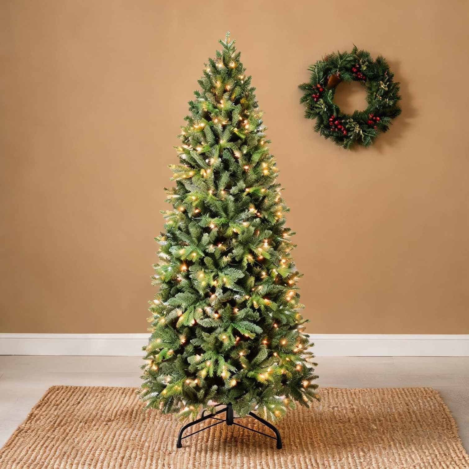 BBabe 450 Warm White LEDs and Storage Home and Furniture Home with Full 7.5 ft Artificial Christmas Tree