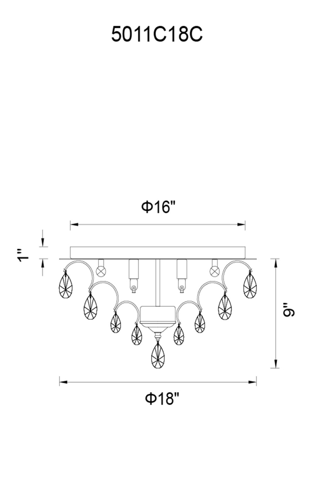 CWI Lighting 5011C18C (CLEAR) flushmounts - View #2
