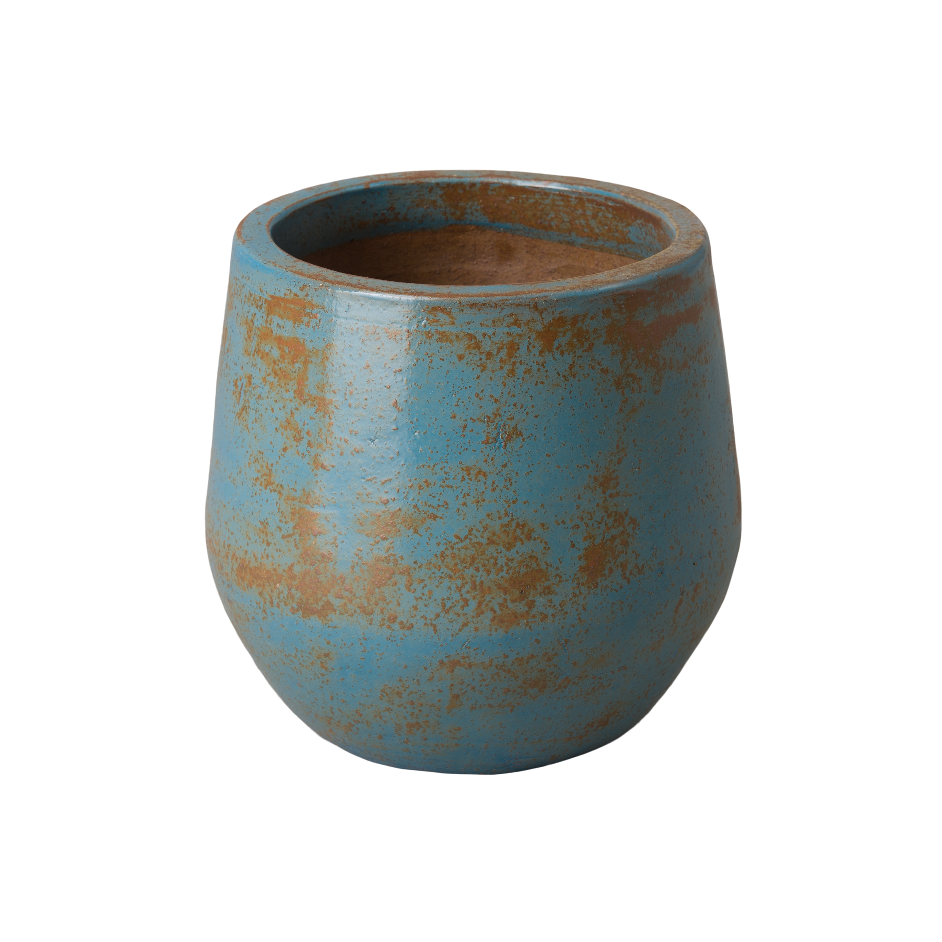 Emissary 12031TW-2 Round 15.0-in W Blue Ceramic Indoor/Outdoor Planter