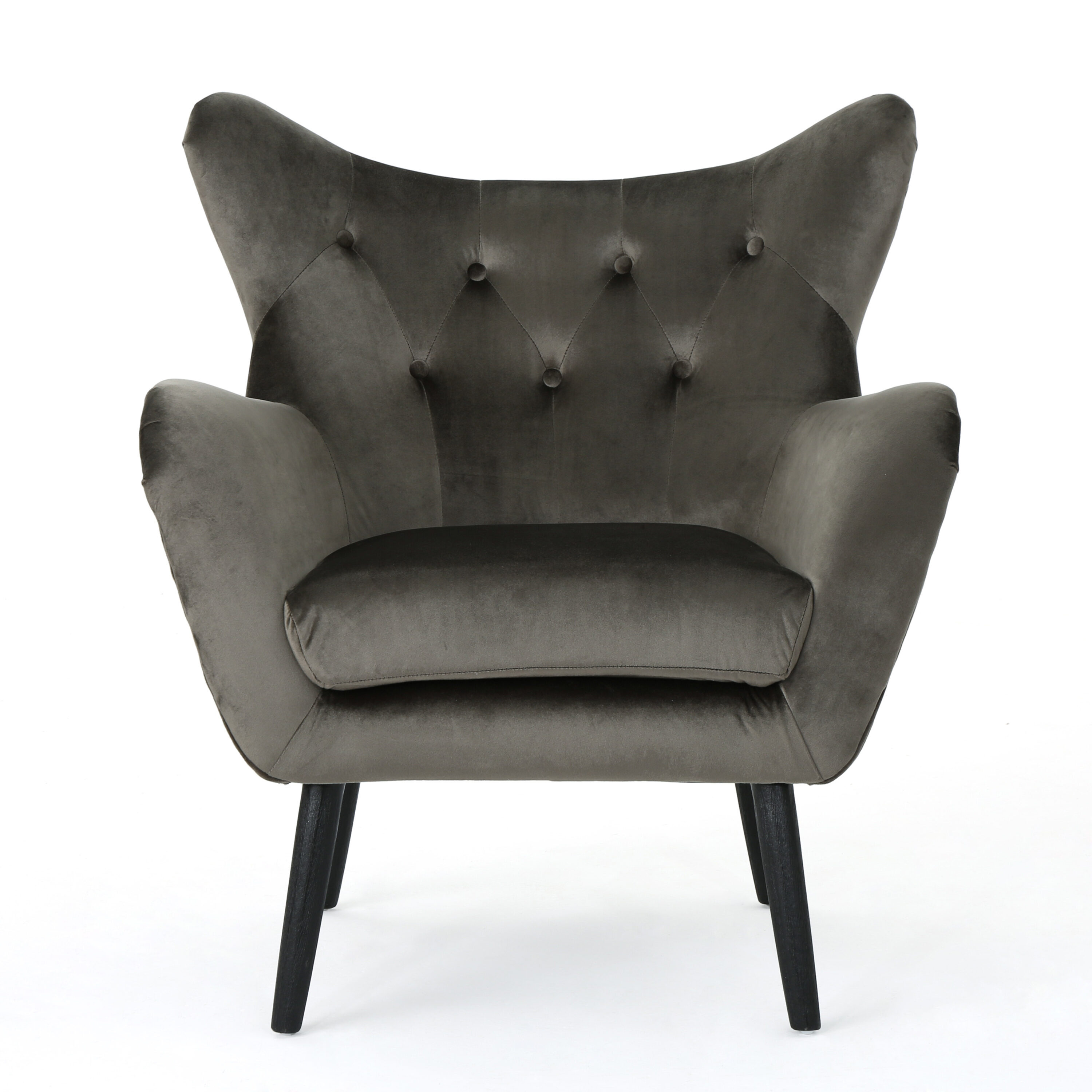 Black velvet 2024 wingback chair