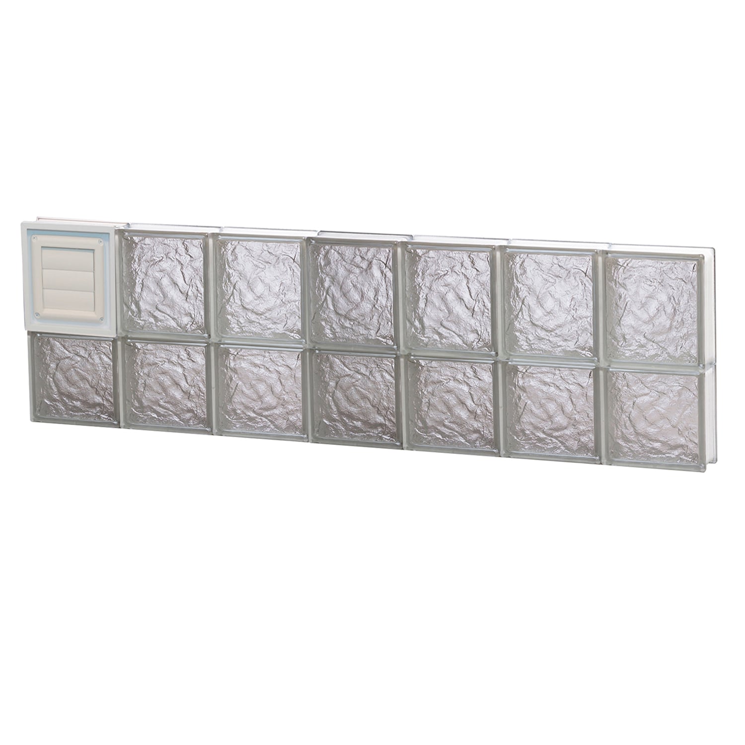 REDI2SET D4214IS Ice Glass 40-1/4-in x 13-1/2-in Frameless Replacement Dryer vent Glass Block Window