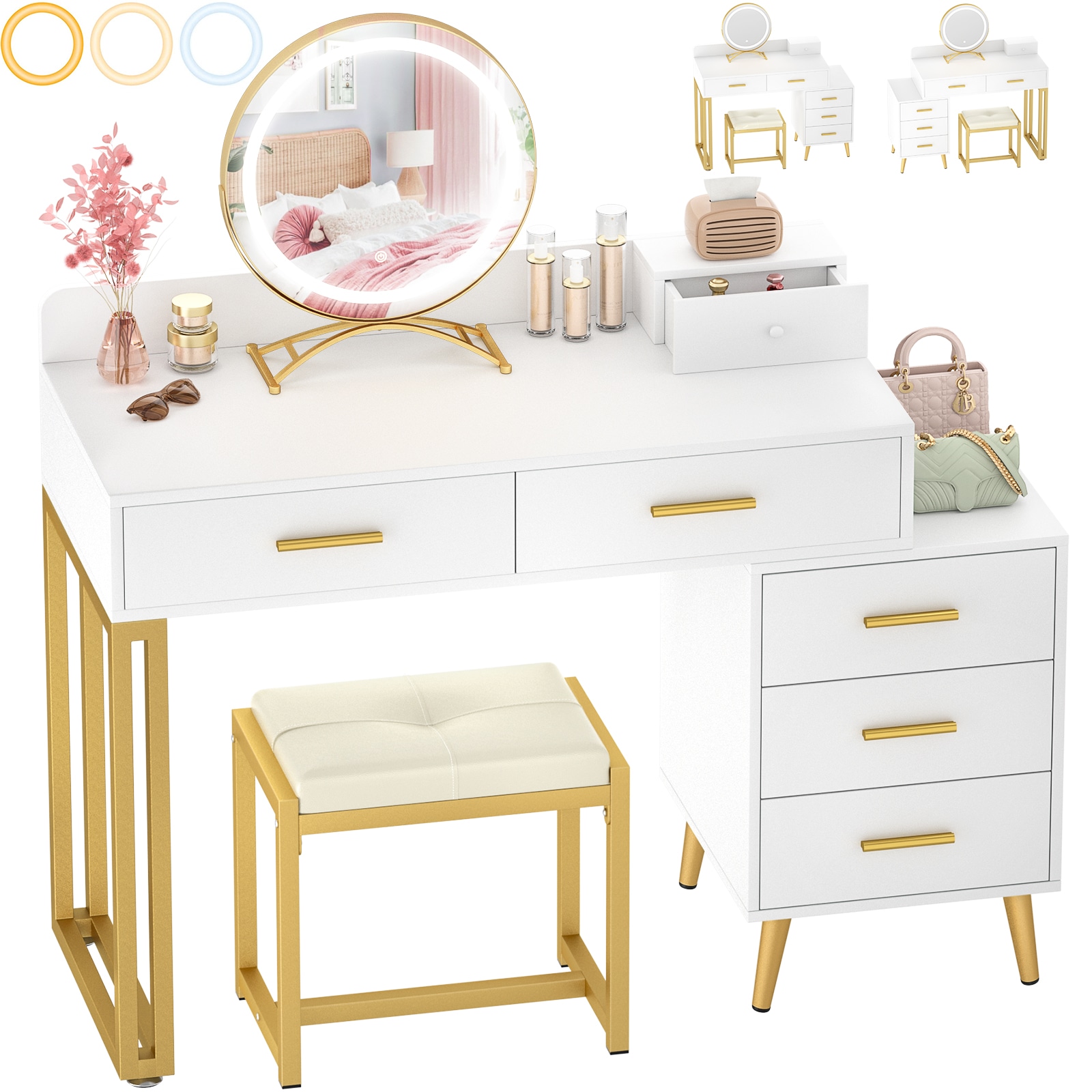 Aheaplus HZZ-6T-W Bedroom-Vanities - View #2